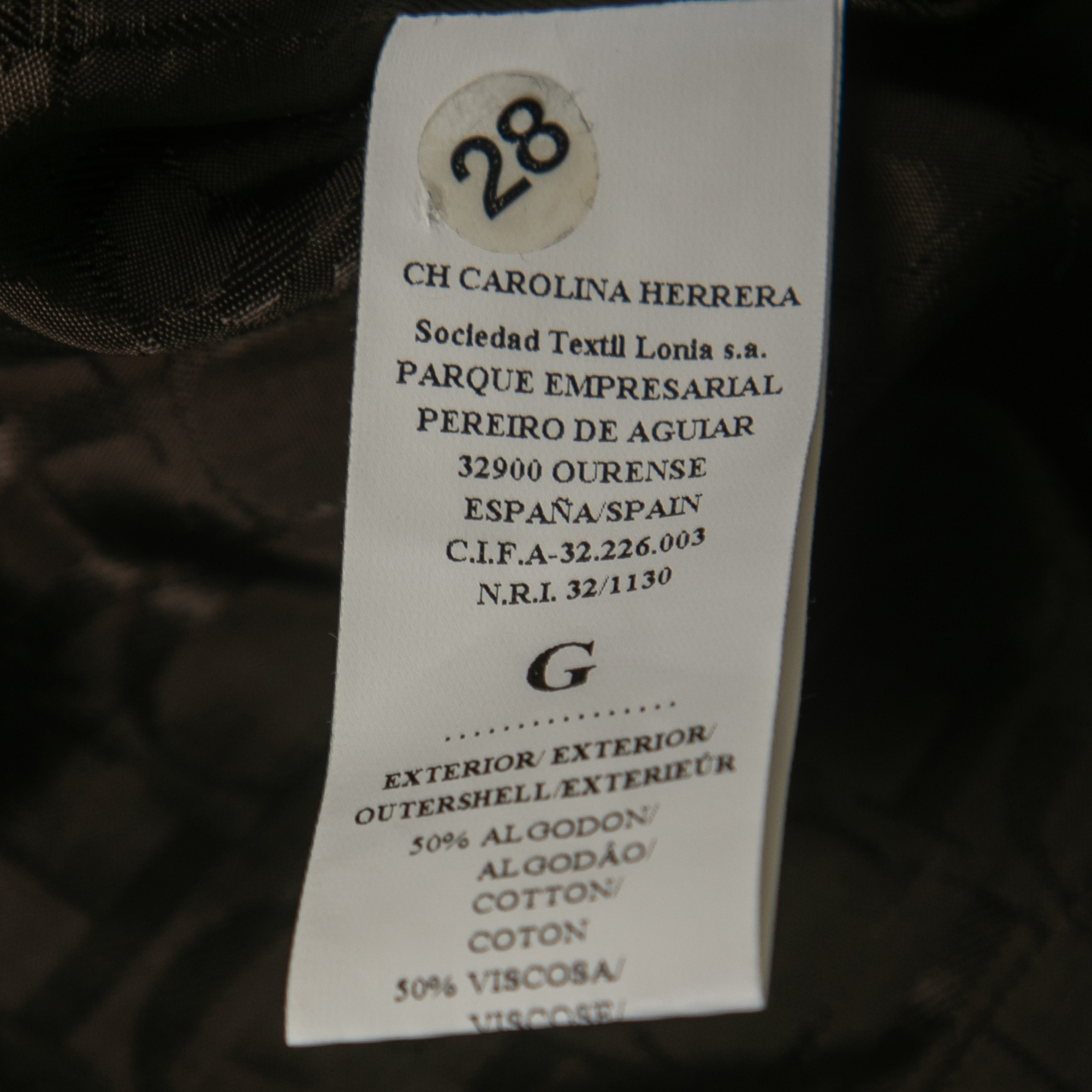 CH Carolina Herrera Brown Velvet Button Front Jacket L