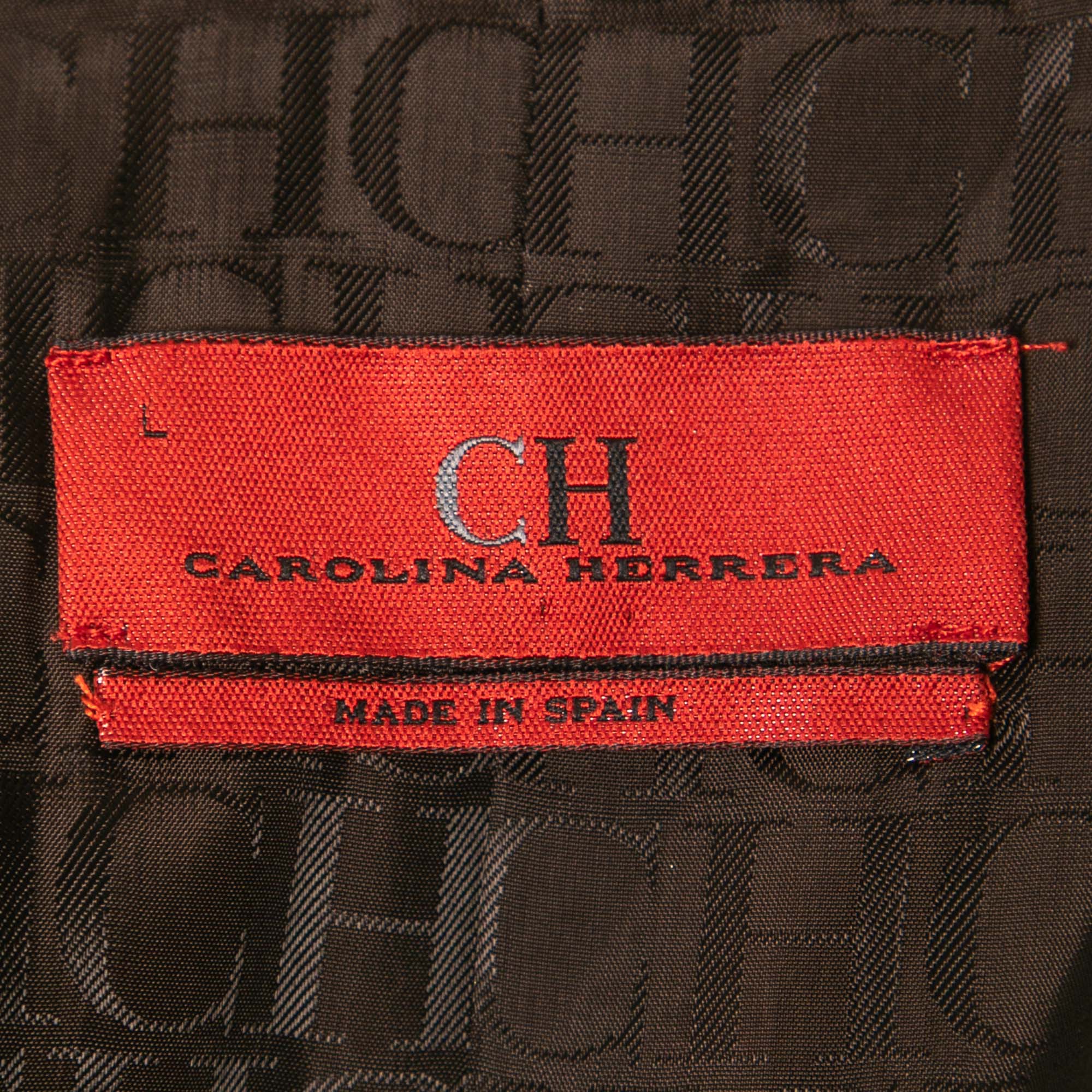 CH Carolina Herrera Brown Velvet Button Front Jacket L