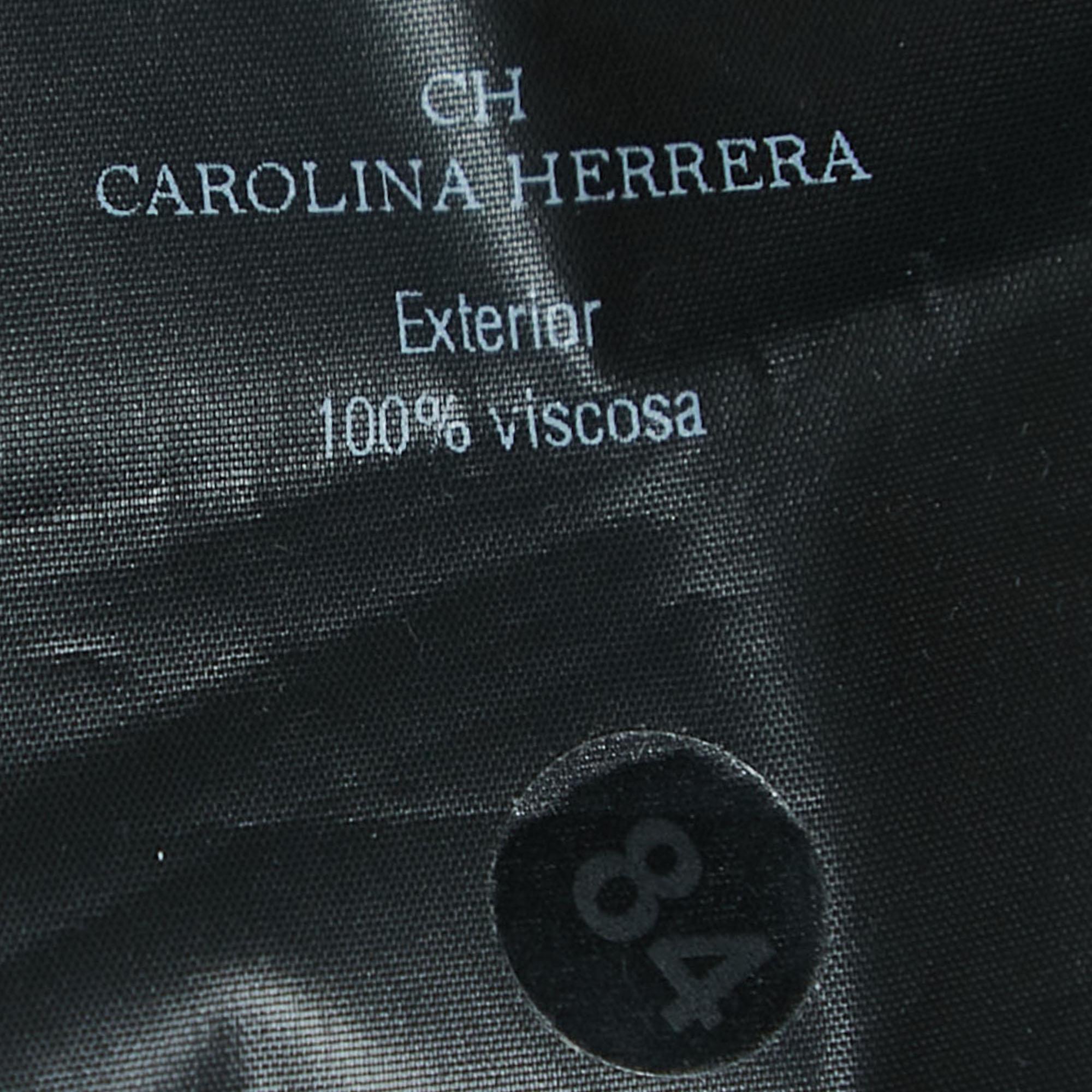CH Carolina Herrera Black Patterned Crepe Shirt Blouse S