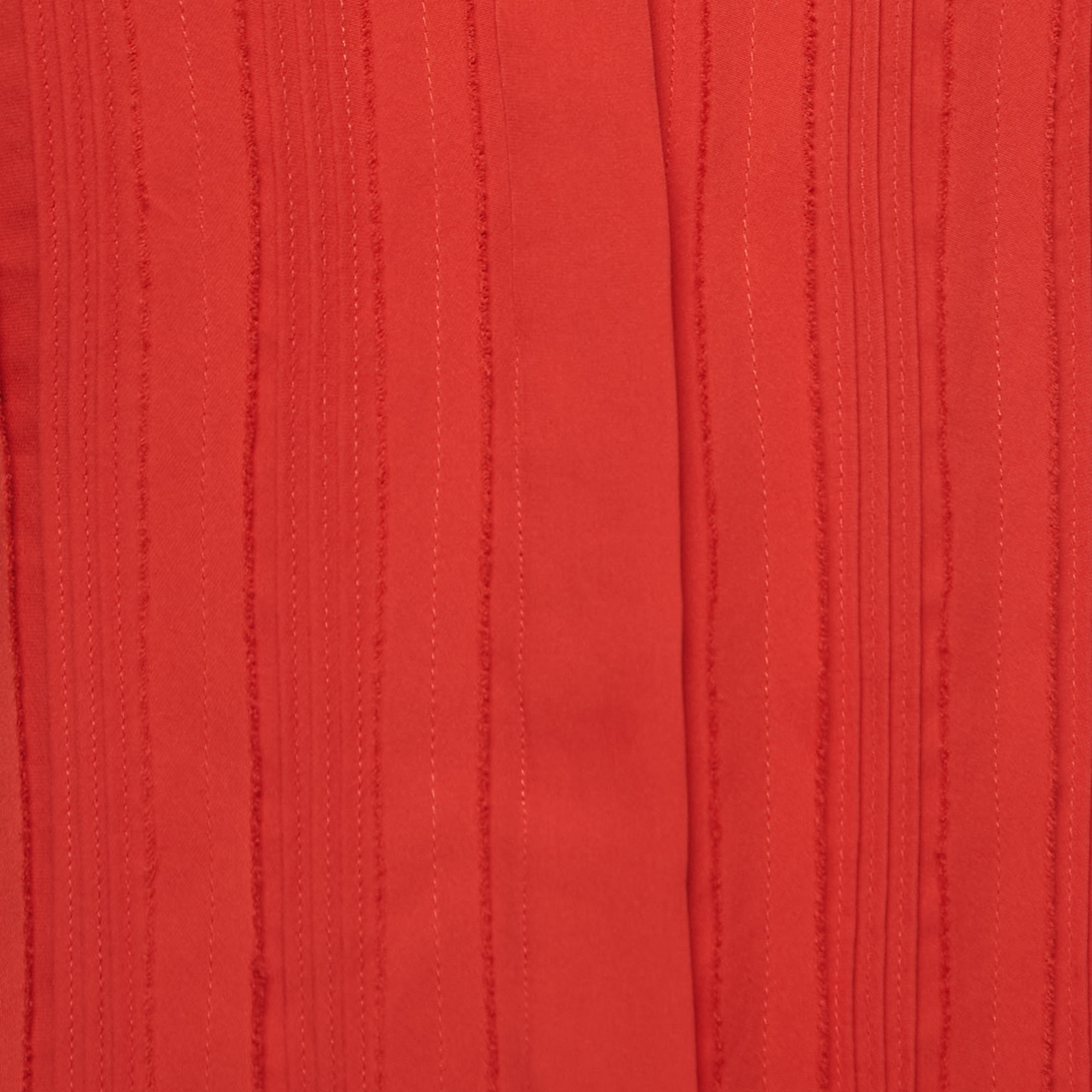 CH Carolina Herrera Red Silk Top S