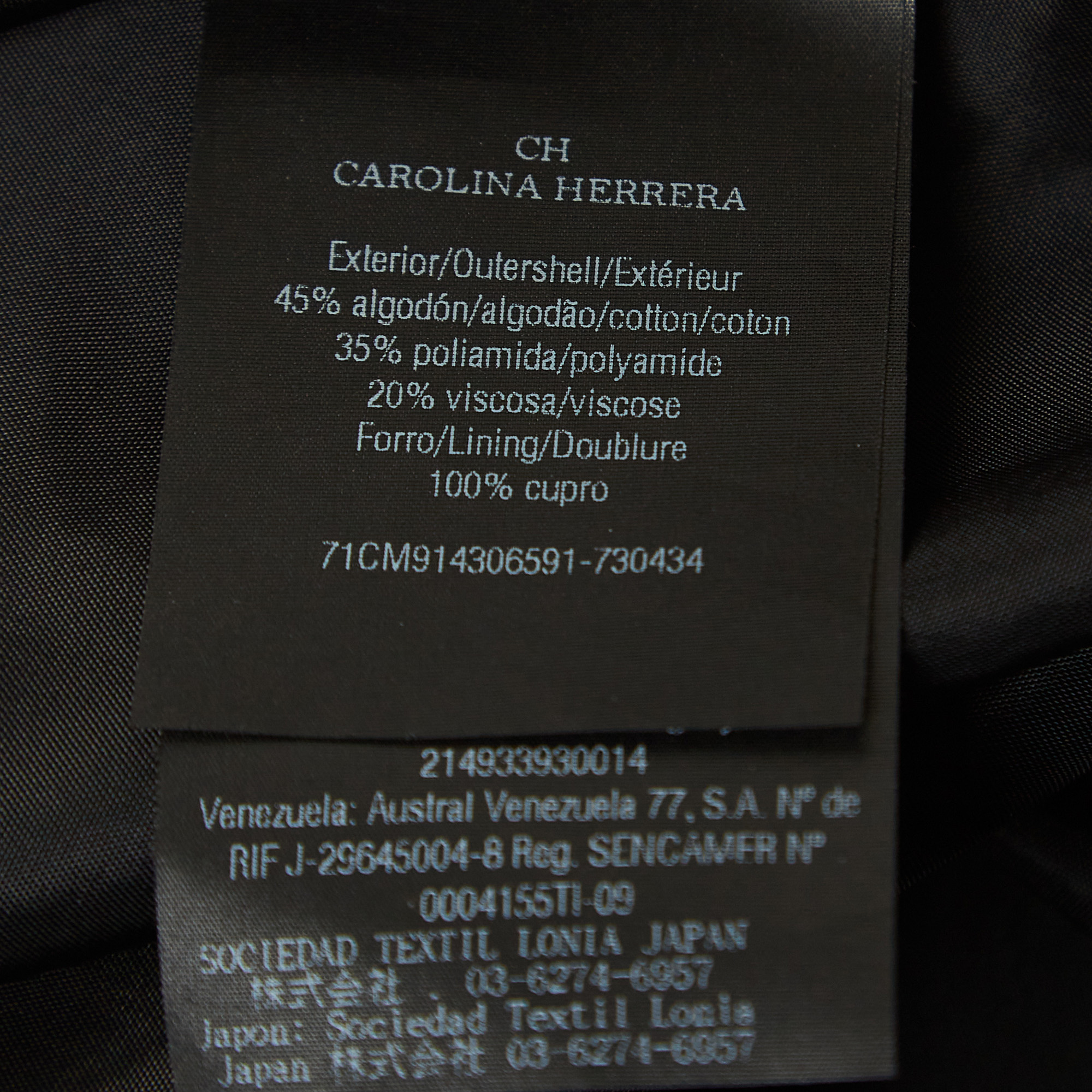 Carolina Herrera Black/White Lace Sleeveless Midi Dress M