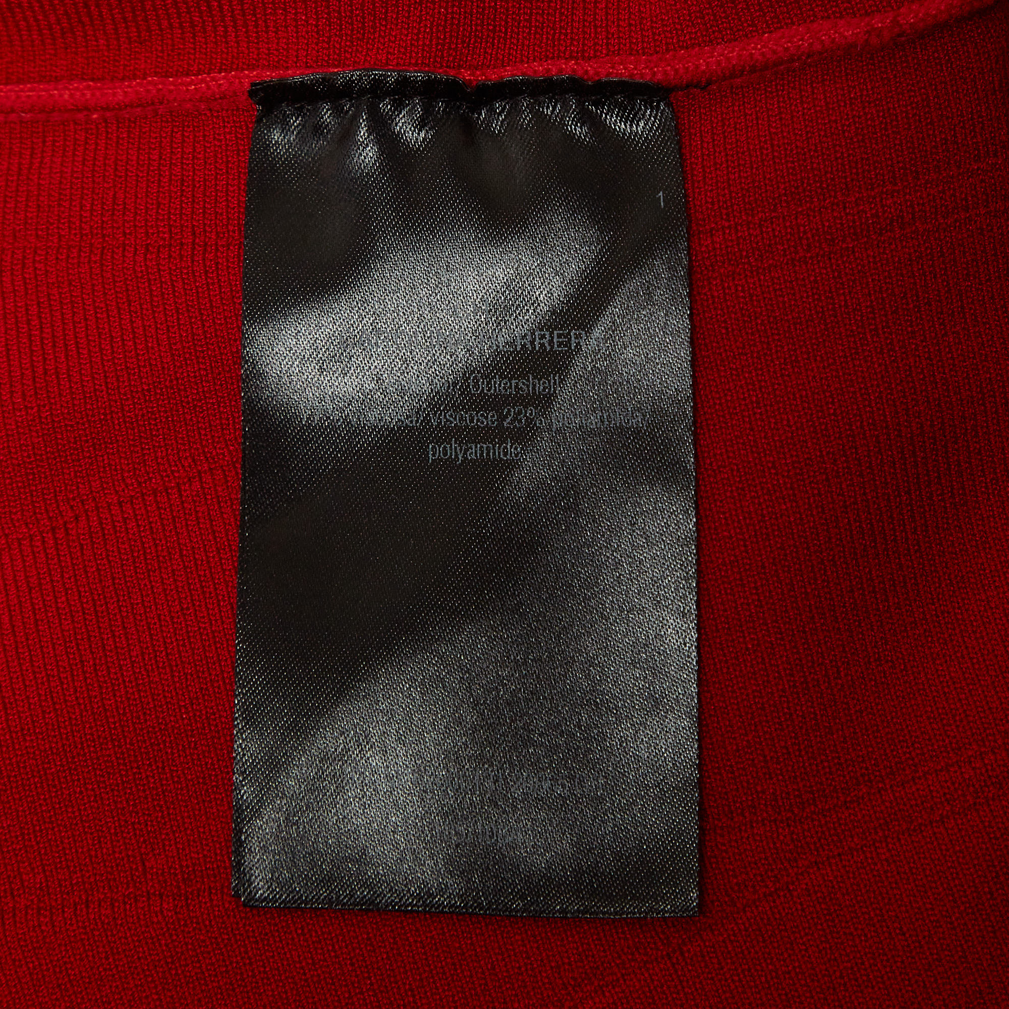 CH Carolina Herrera Red Knit Zip-Up Peplum Jacket L