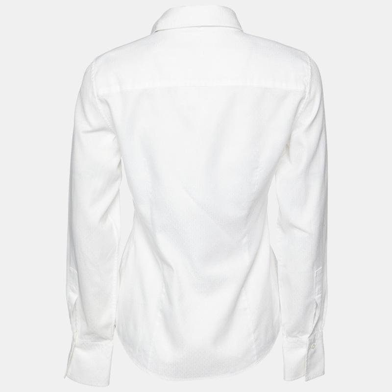 CH Carolina Herrera White Cotton Button Front Shirt M