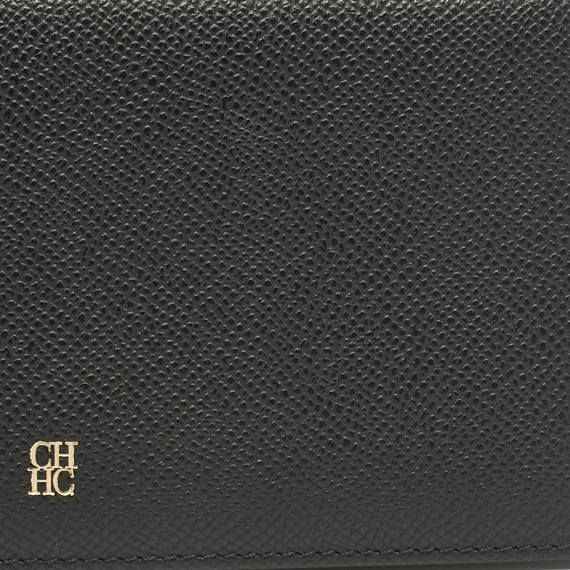 Carolina Herrera Black Leather Bifold Long Wallet