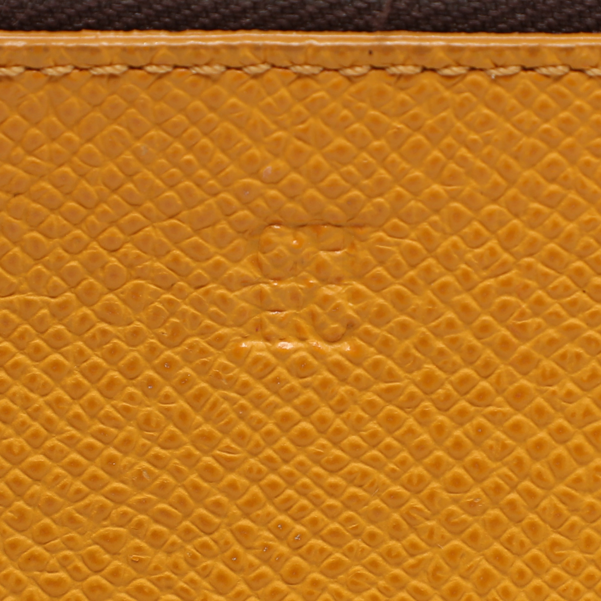 CH Carolina Herrera Yellow Embossed Leather Wallet