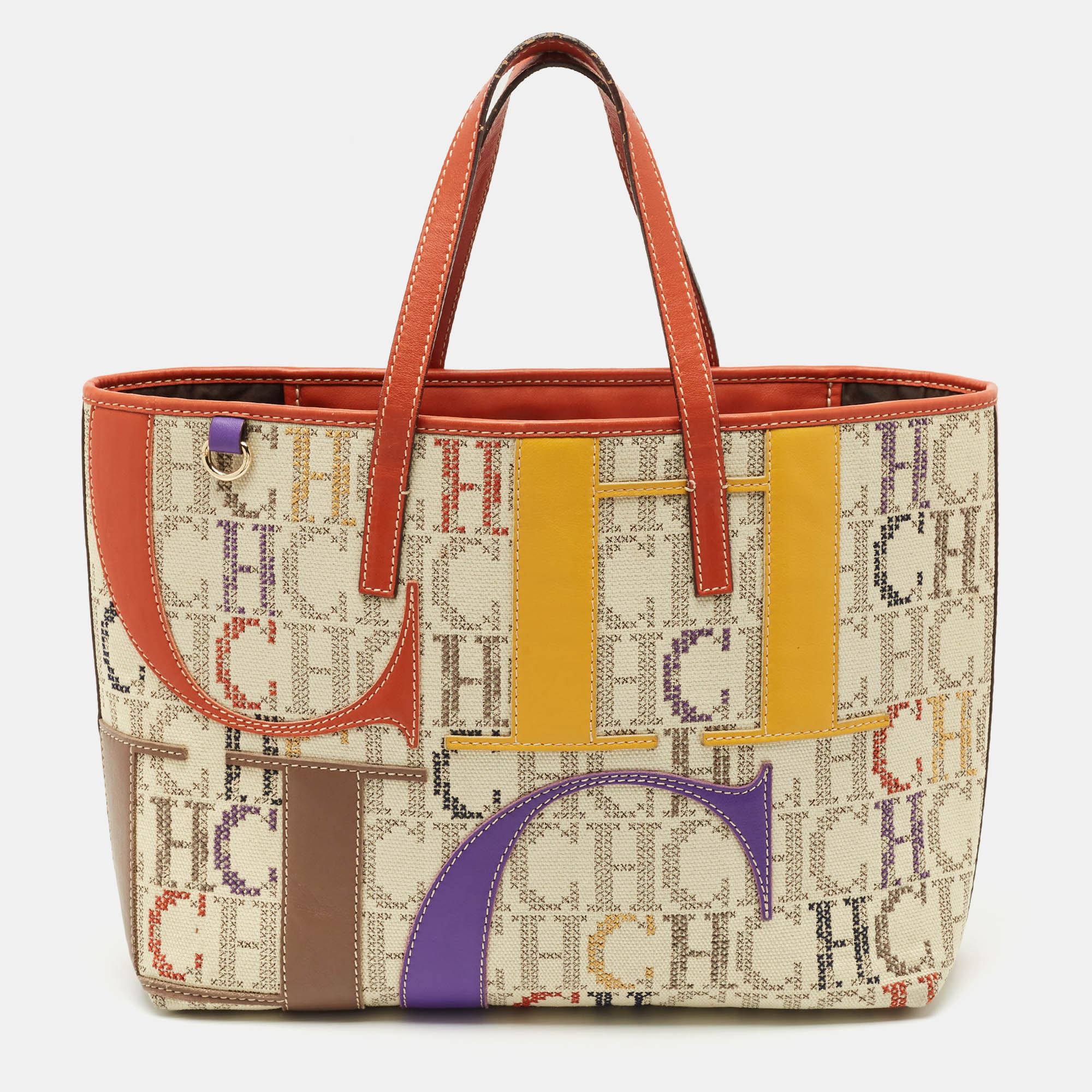 CH Carolina Herrera Multicolor Monogram Canvas and Leather Shopper Tote
CH Carolina Herrera Multicolor Monogram Canvas and Leather Shopper Tote