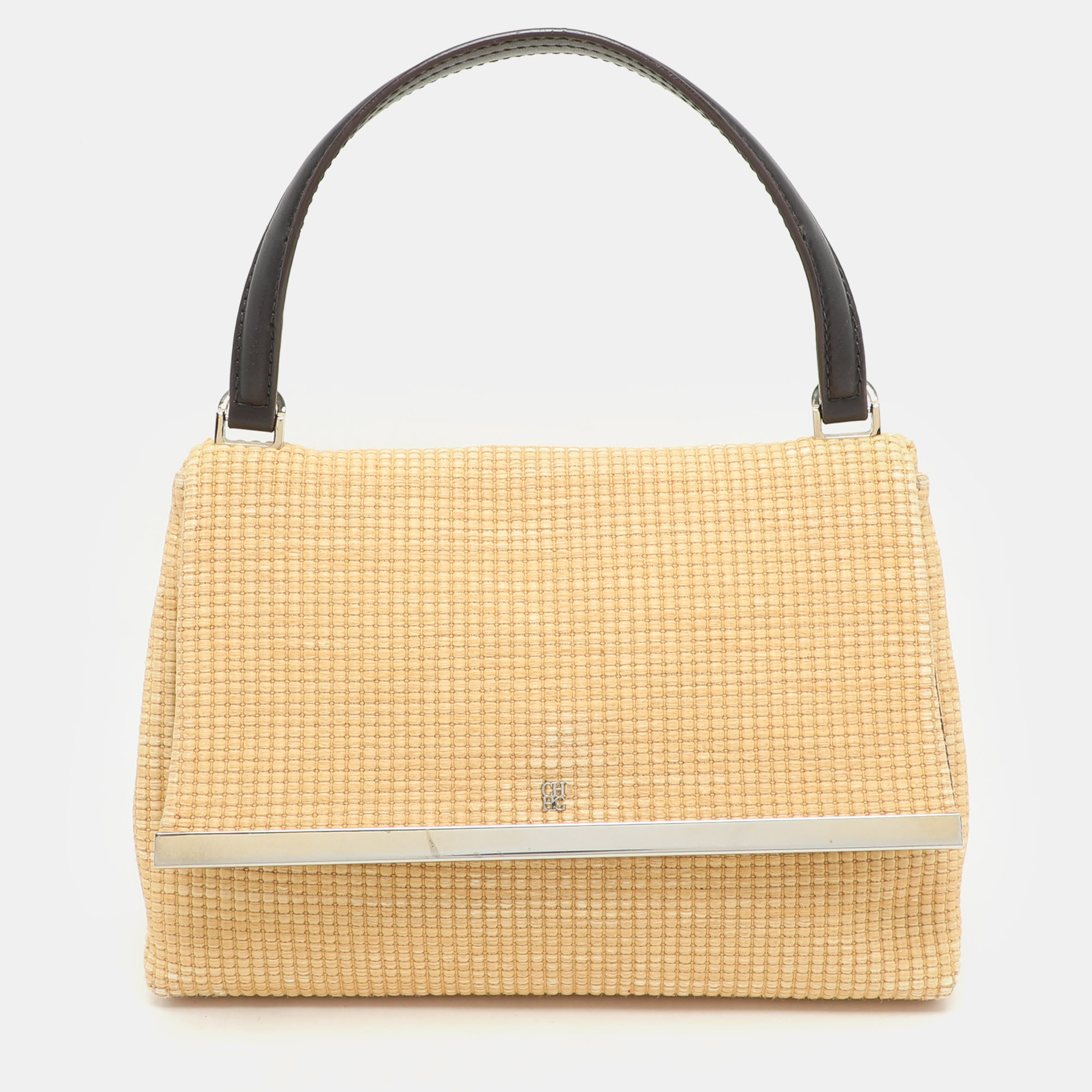 Woven Straw Camelot Top Handle Bag - CH Carolina Herrera - Modalova