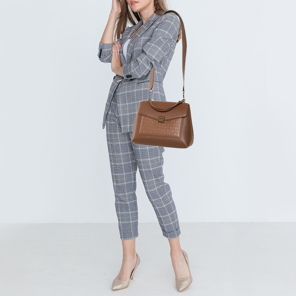 Carolina Herrera Brown Monogram Leather Top Handle Bag
Carolina Herrera Brown Monogram Leather Top Handle Bag