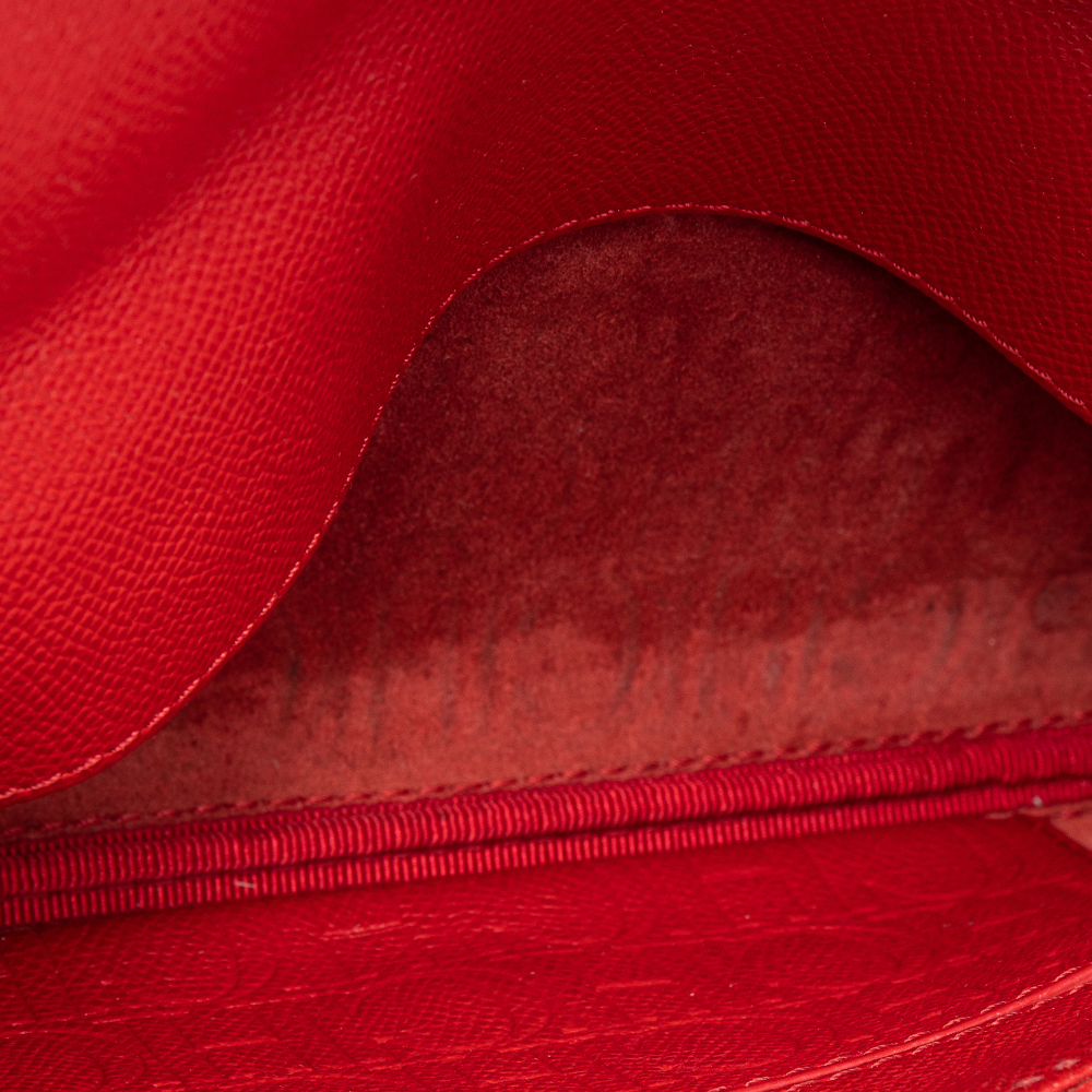 CH Carolina Herrera Red Monogram Leather Crossbody Bag