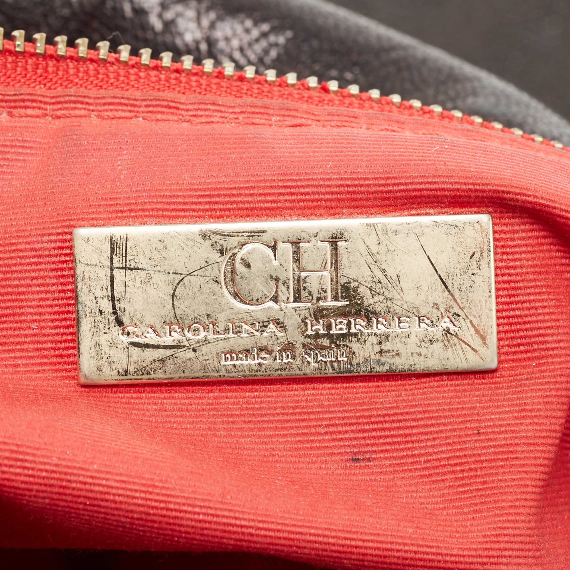 CH Carolina Herrera Black Quilted Leather Flap Chain Shoulder Bag