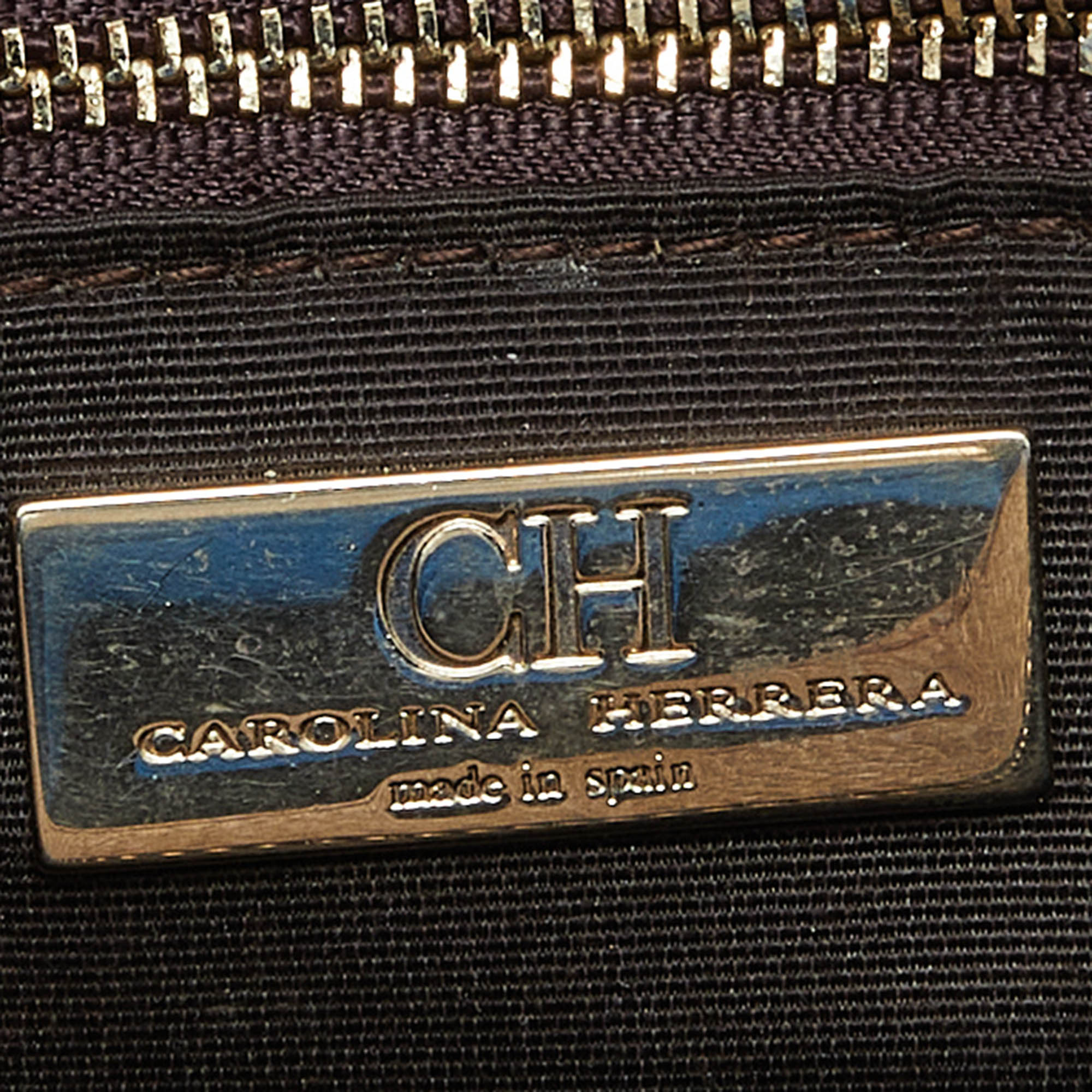 CH Carolina Herrera Brown Leather Satchel
