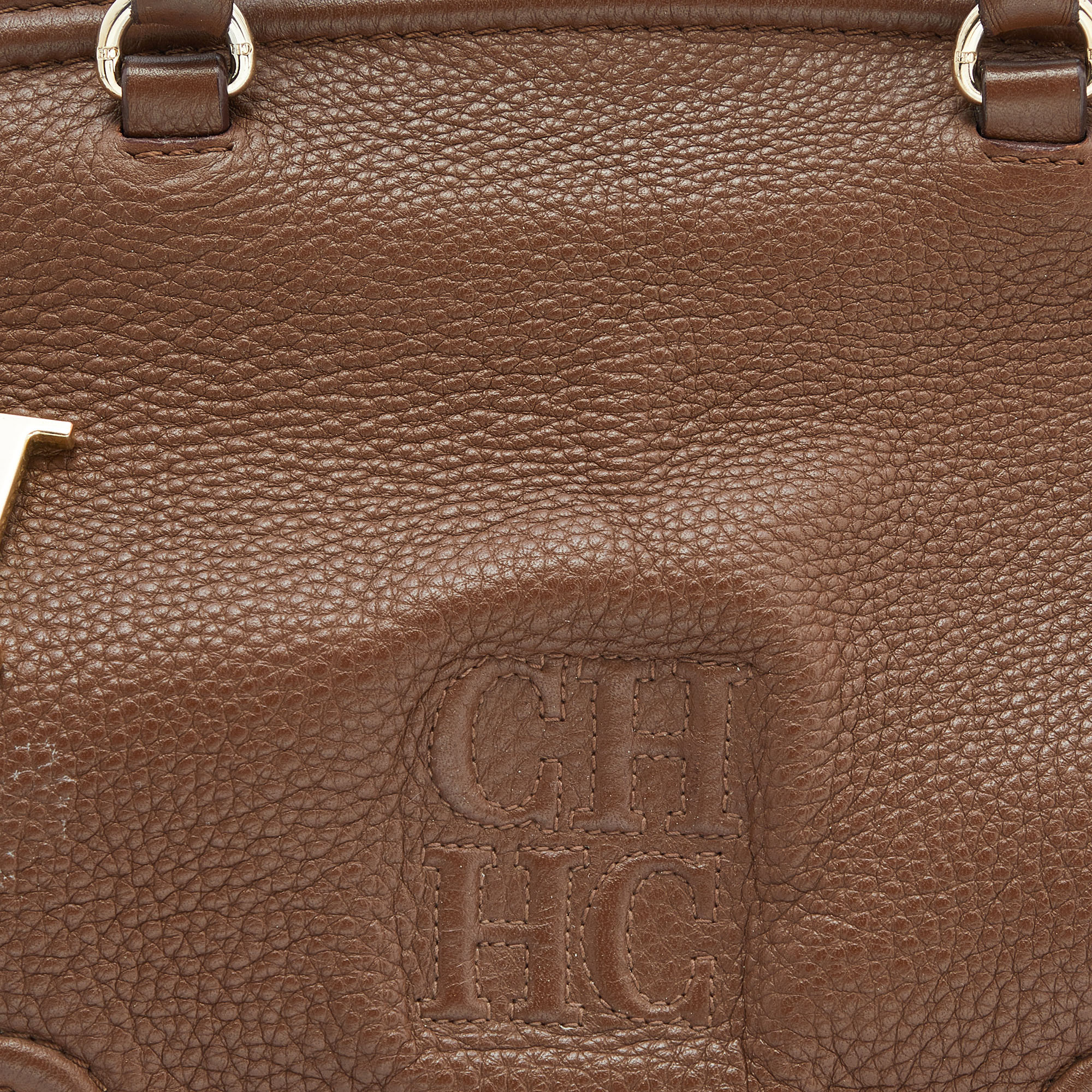 CH Carolina Herrera Brown Leather Satchel
