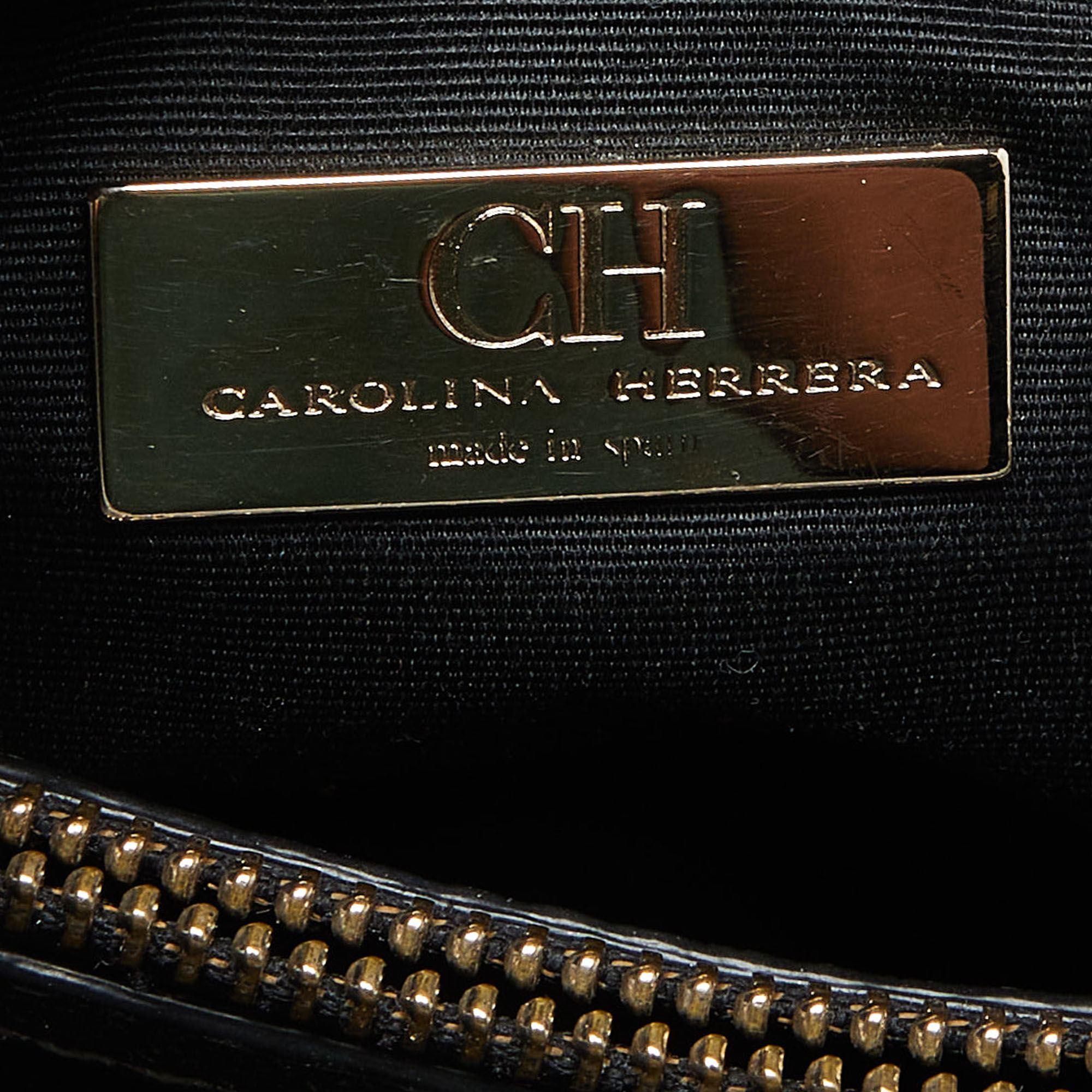 CH Carolina Herrera Metallic Silver Micro Quilted Leather Chain Tote