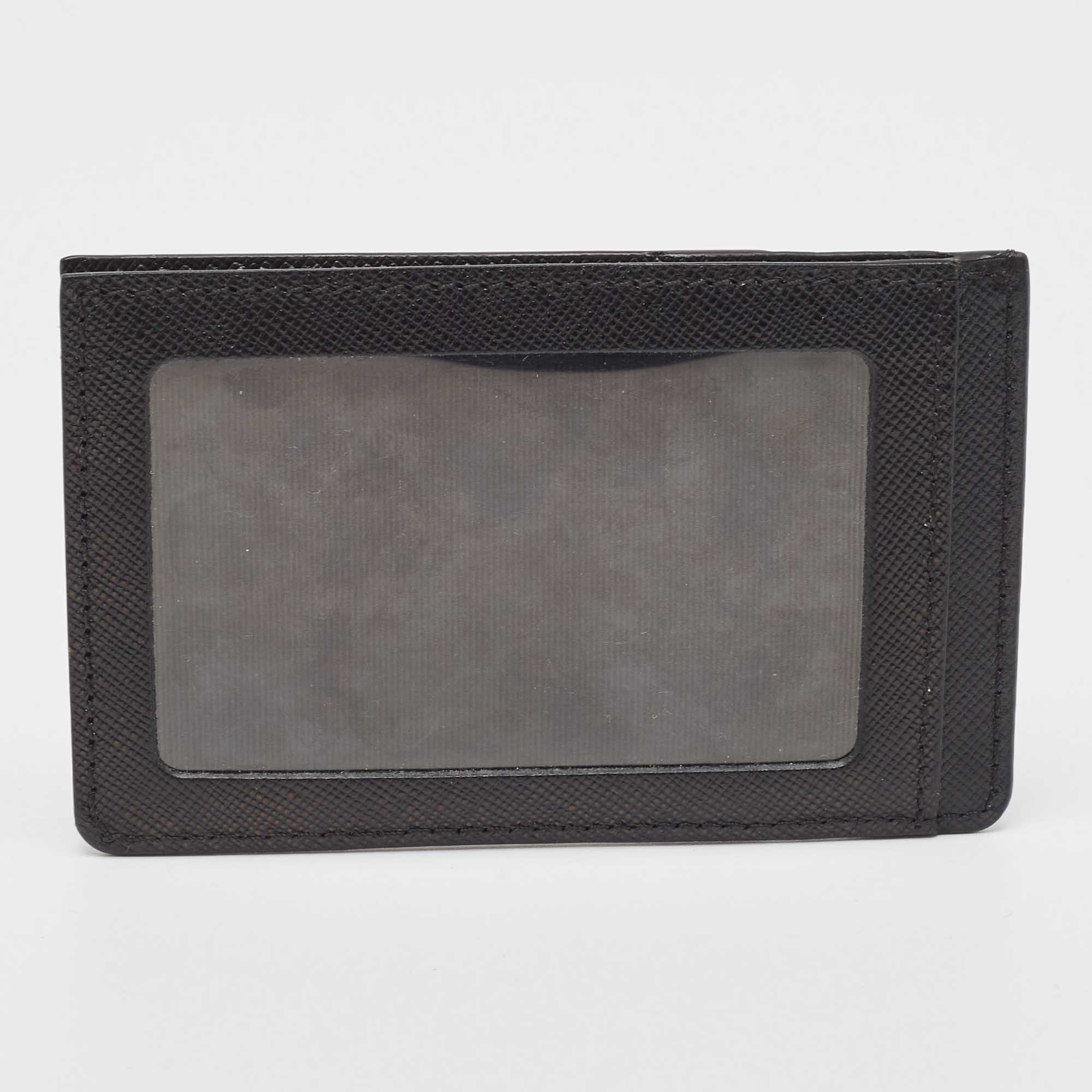 CH Carolina Herrera Black Leather ID Card Holder
