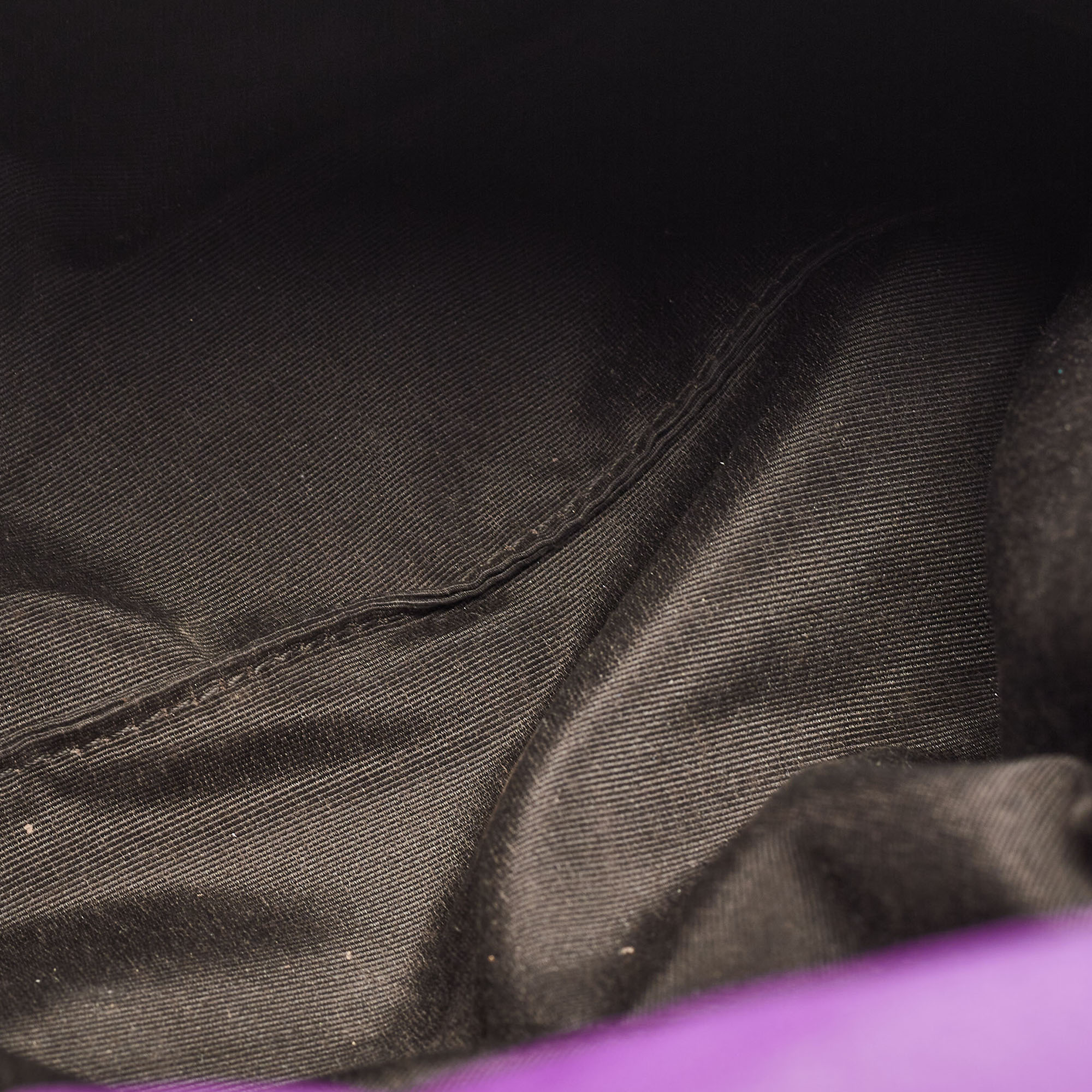 CH Carolina Herrera Purple Embossed Leather Metal Flap Shoulder Bag