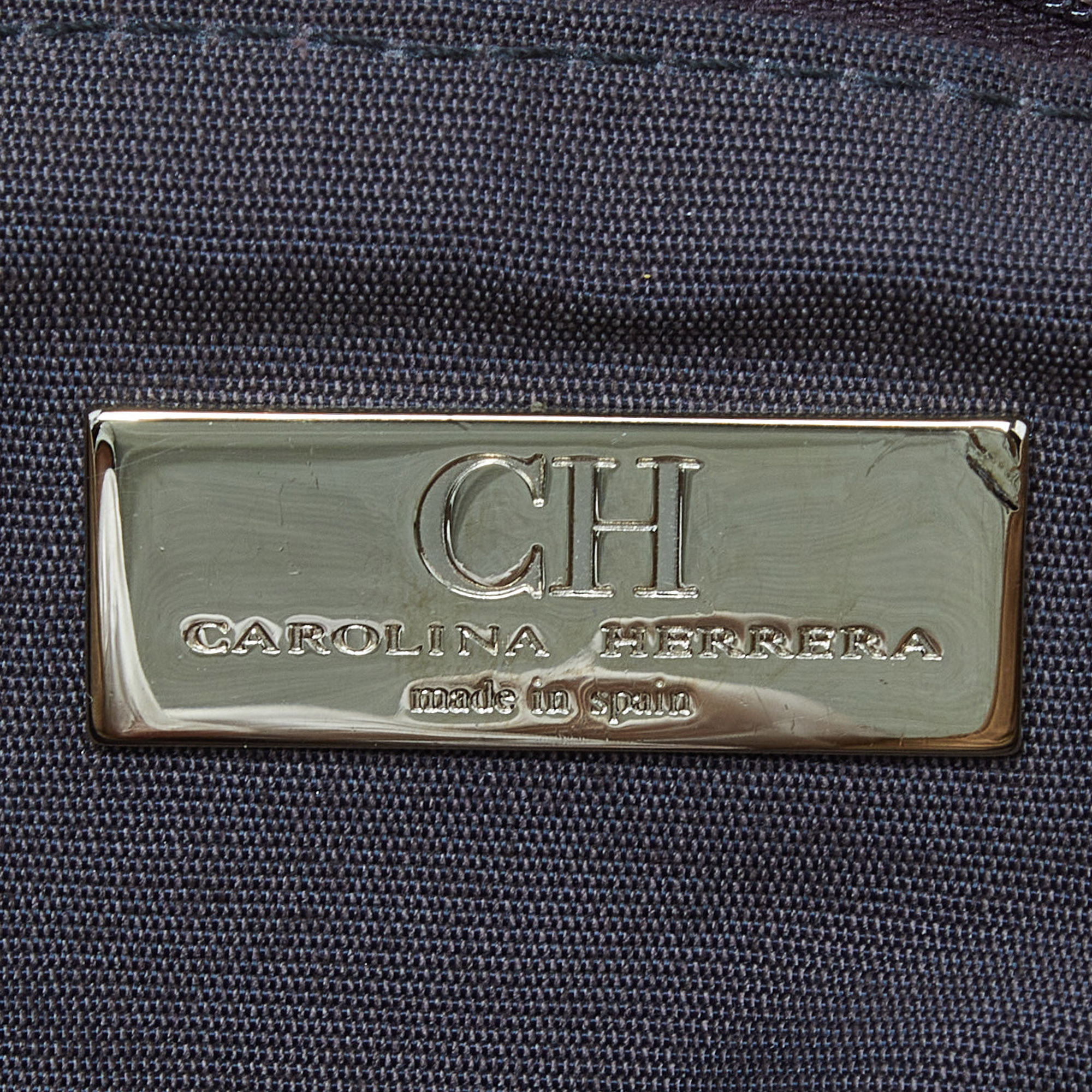 CH Carolina Herrera Beige Leather Flap Chain Shoulder Bag