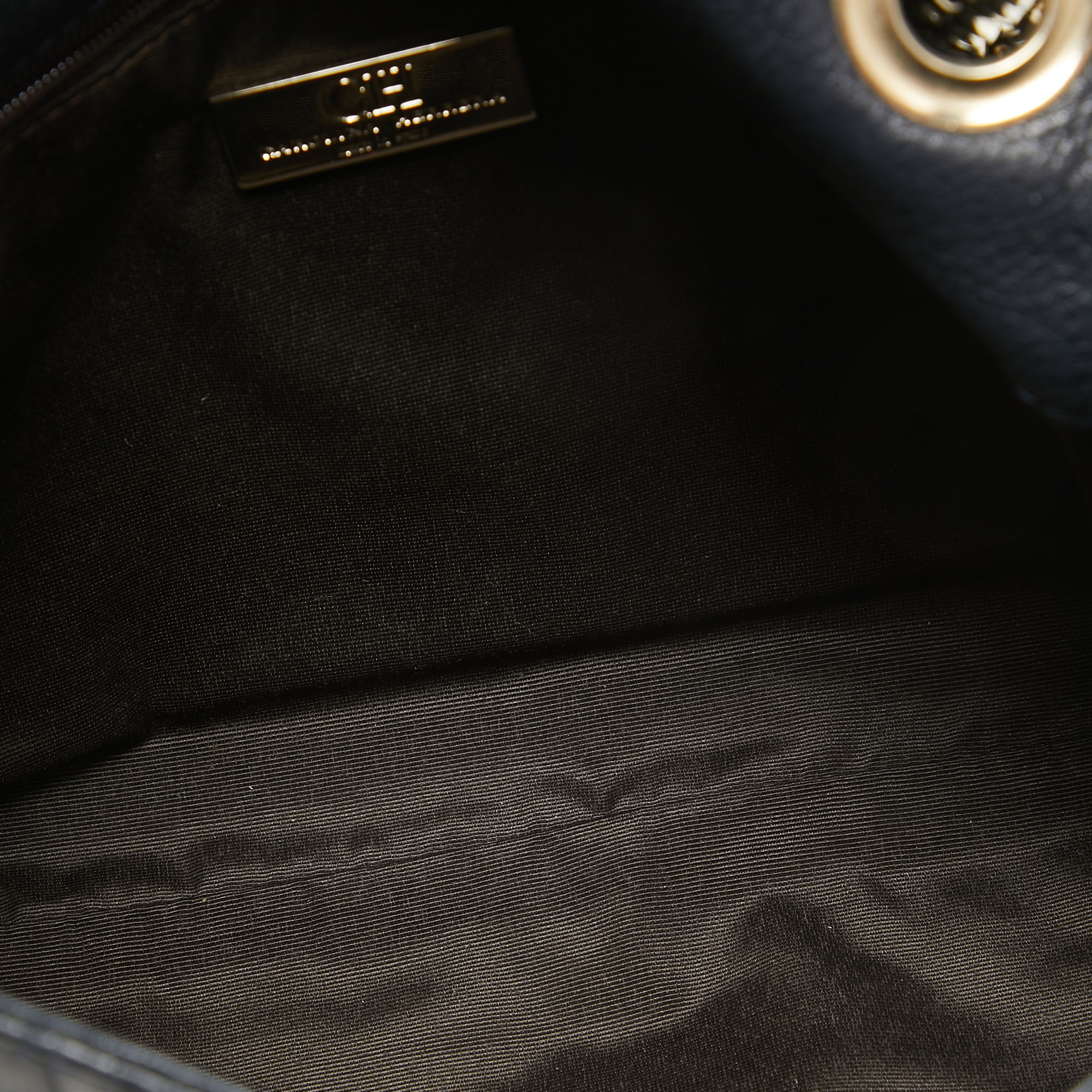 CH Carolina Herrera Midnight Blue Monogram Leather Audrey Shoulder Bag