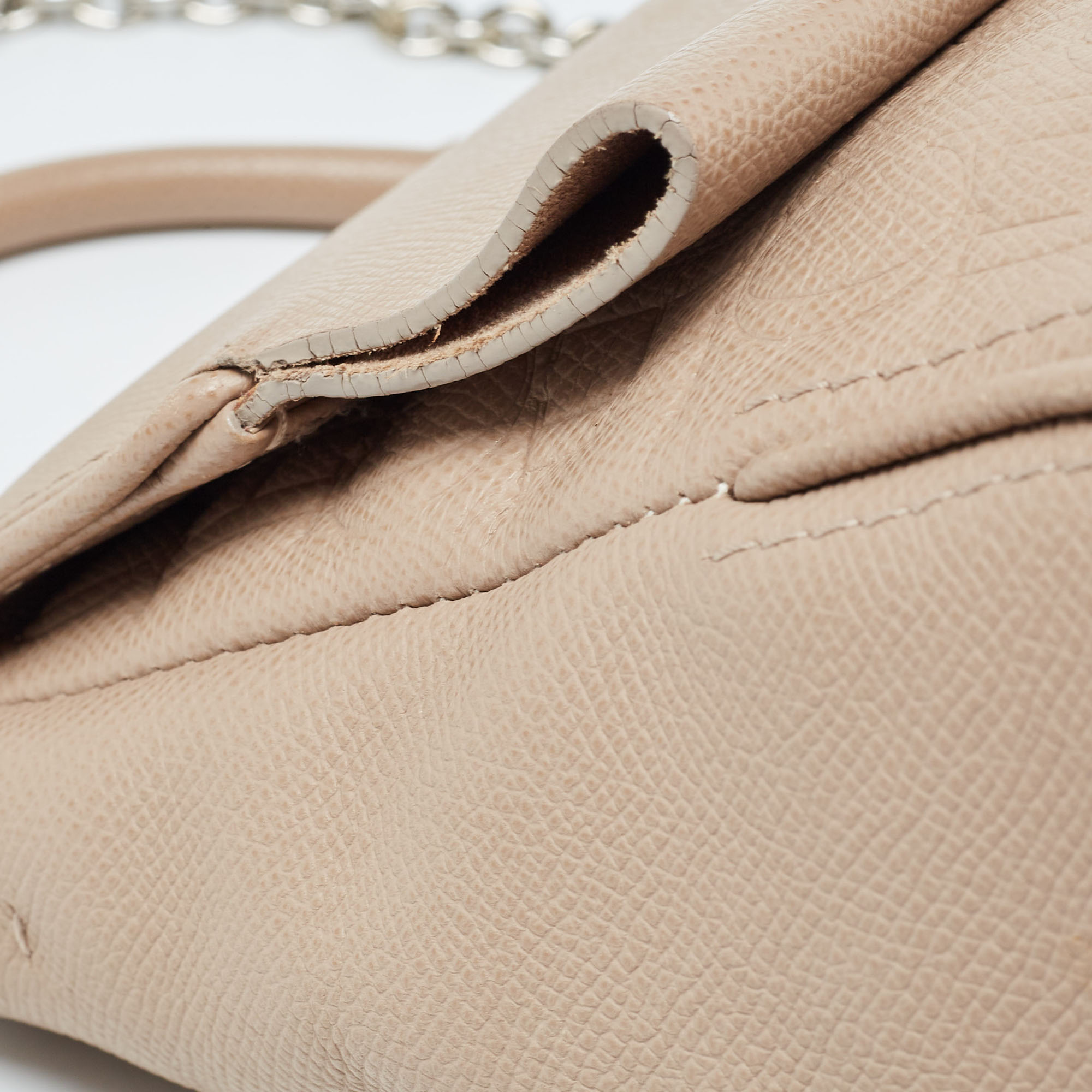 CH Carolina Herrera Beige Leather Small Minuetto Top Handle Bag