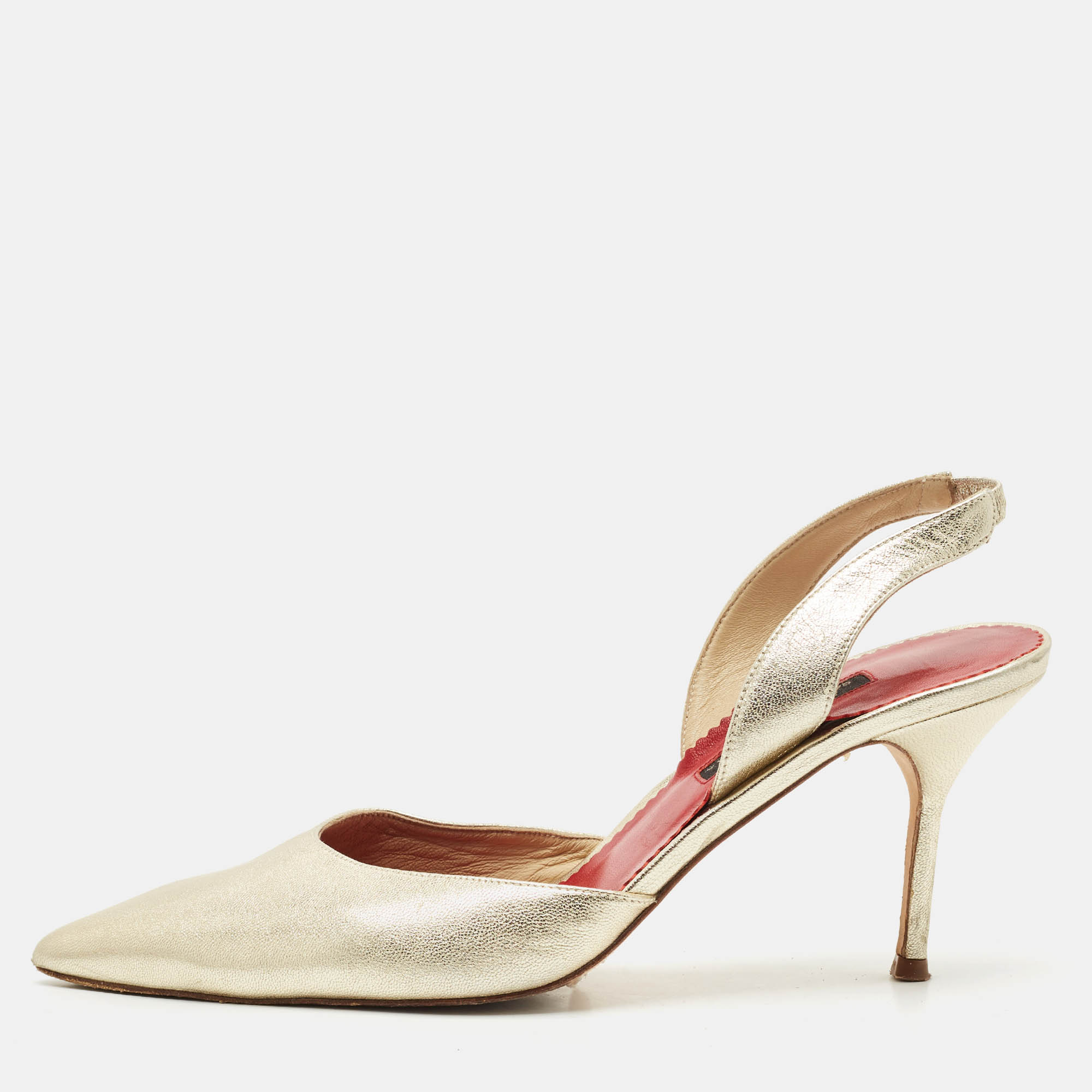CH Carolina Herrera Metalllic Gold Leather Slingback Pumps Size
CH Carolina Herrera Metalllic Gold Leather Slingback Pumps Size