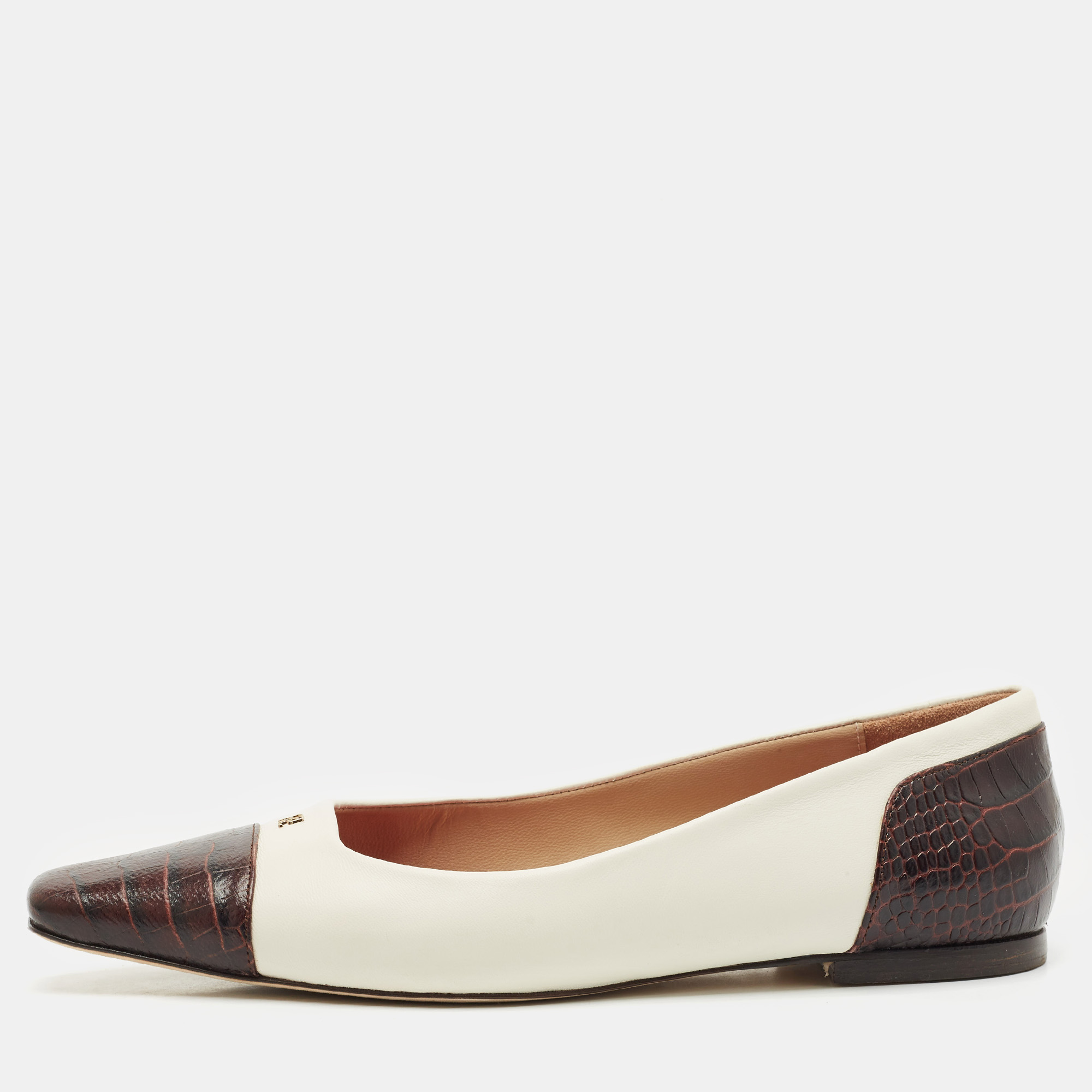 CH Carolina Herrera White/Black Croc Embossed and Leather Ballet Flats Size
CH Carolina Herrera White/Black Croc Embossed and Leather Ballet Flats Size