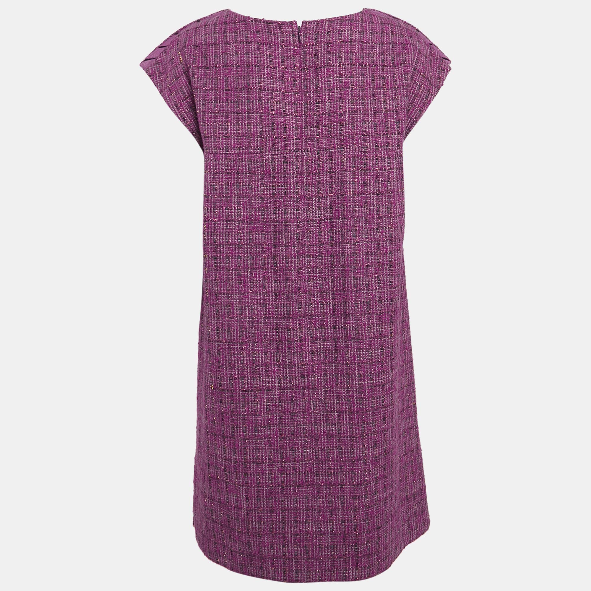 Chanel Purple Fantasy Tweed Mini Tunic Dress M