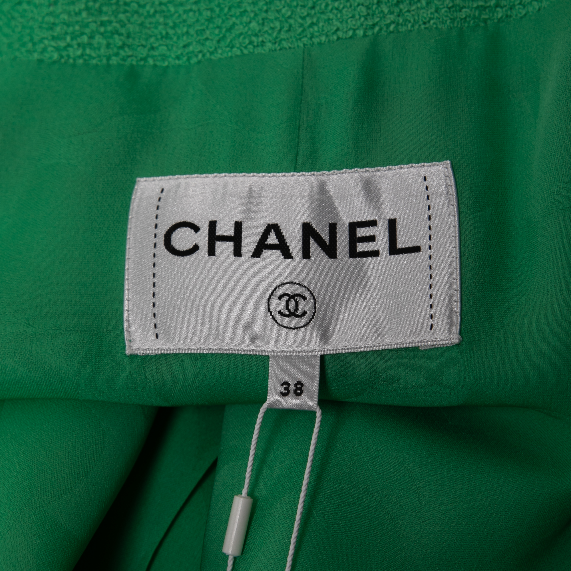 Chanel Green Tweed Buttoned Multi Pockets Icon Jacket M
