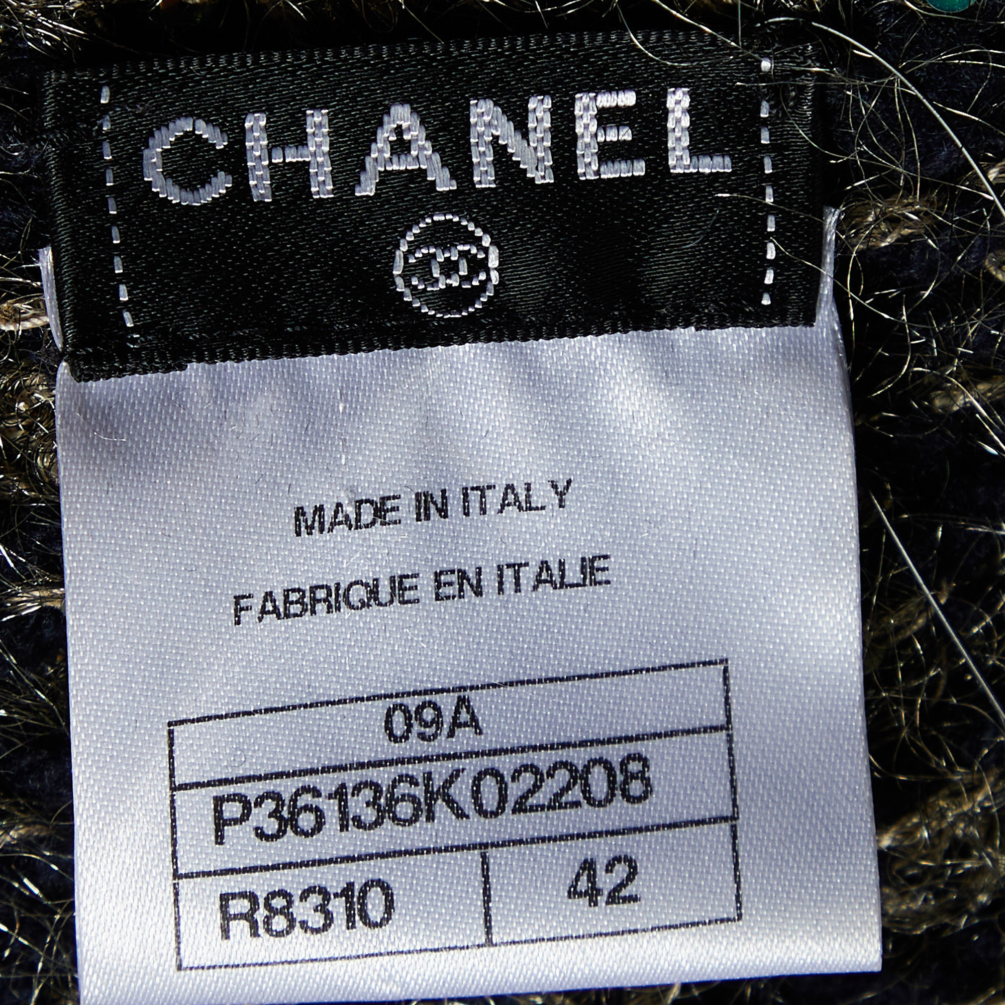 Chanel Black/Metallic Lurex Knit Buttoned Long Cardigan Coat L