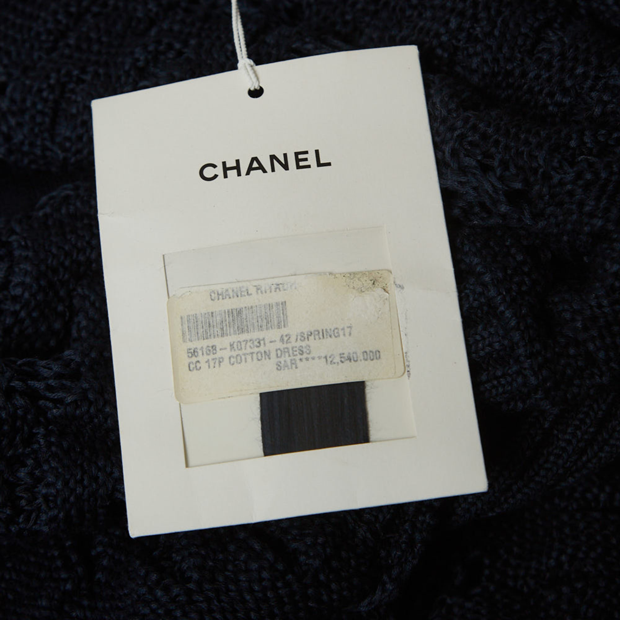 Chanel Navy Blue Cotton Knit Sleeveless Mini Dress L