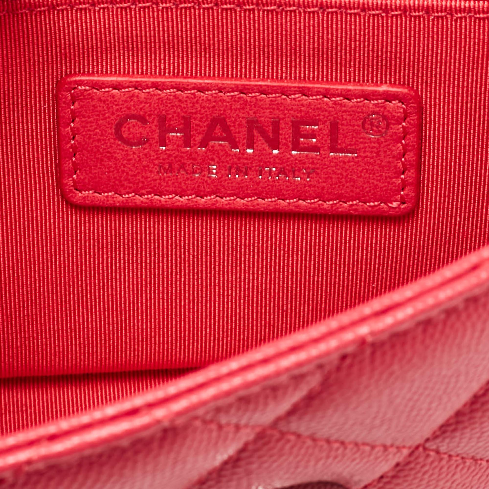 Chanel Coral Pink Caviar Quilted Leather My Everything Flap Bag