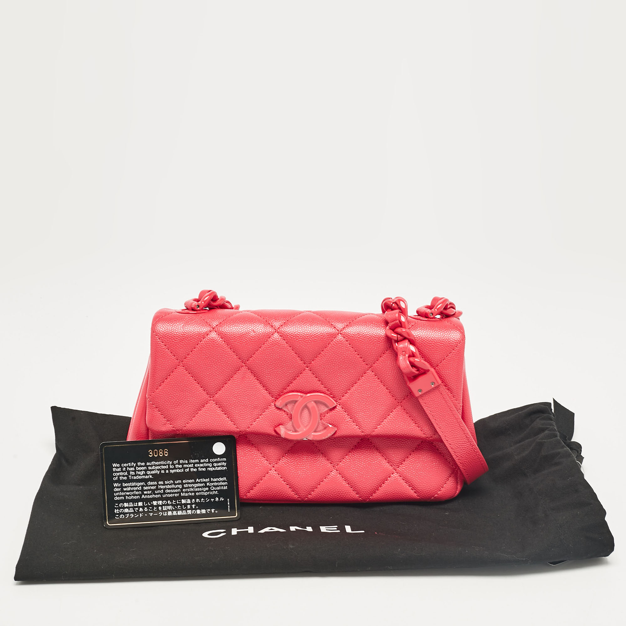 Chanel Coral Pink Caviar Quilted Leather My Everything Flap Bag