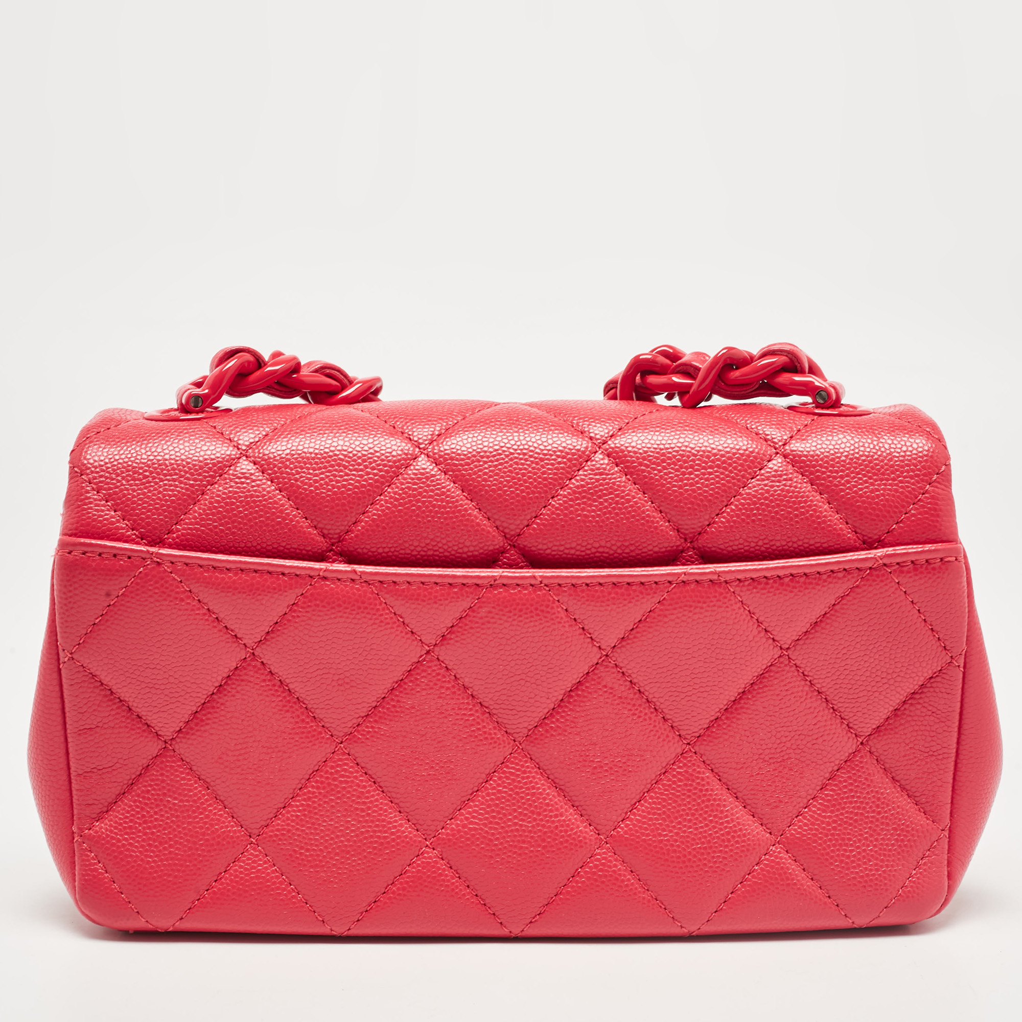 Chanel Coral Pink Caviar Quilted Leather My Everything Flap Bag