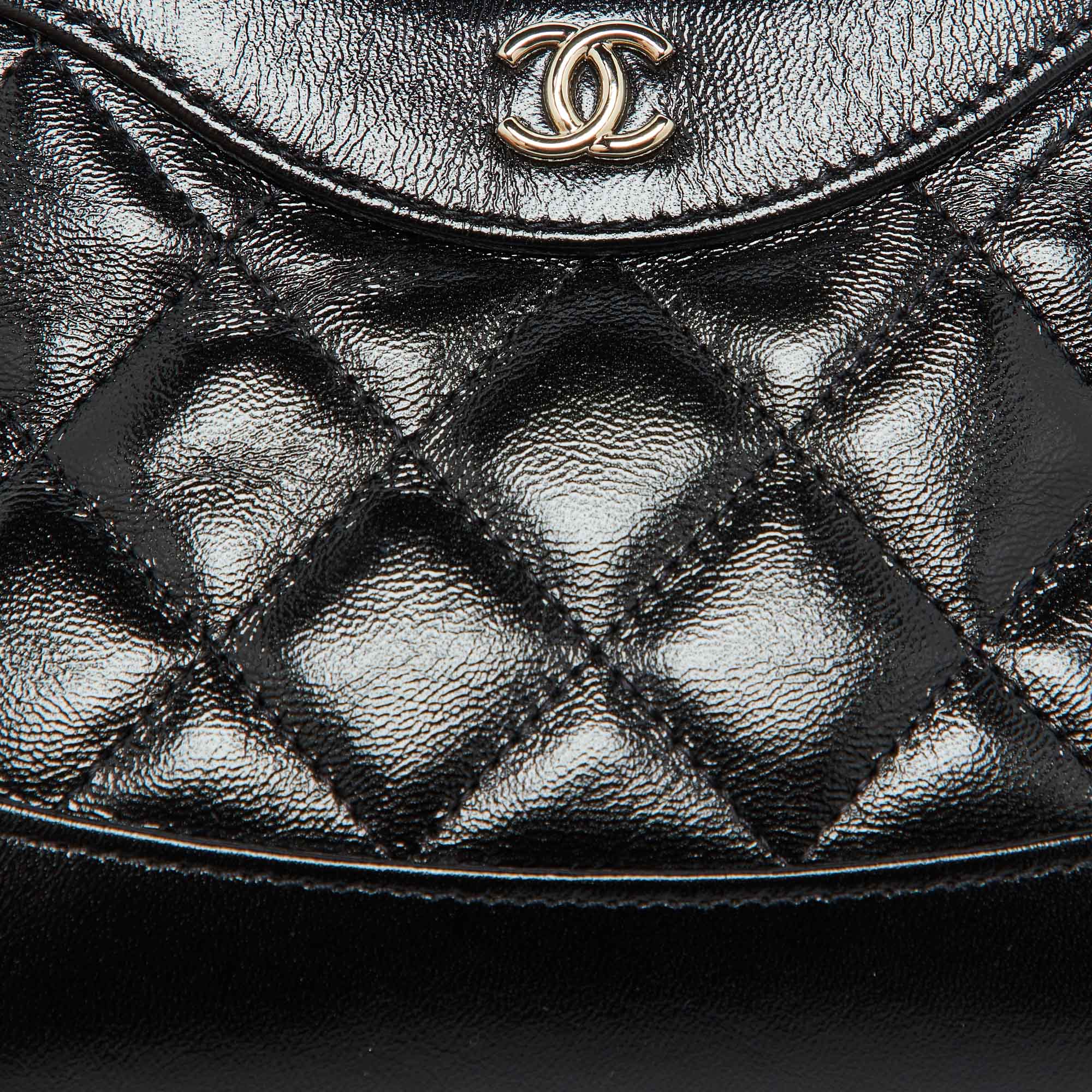 Chanel Black Quilted Leather Nano 31 Shopping Bag