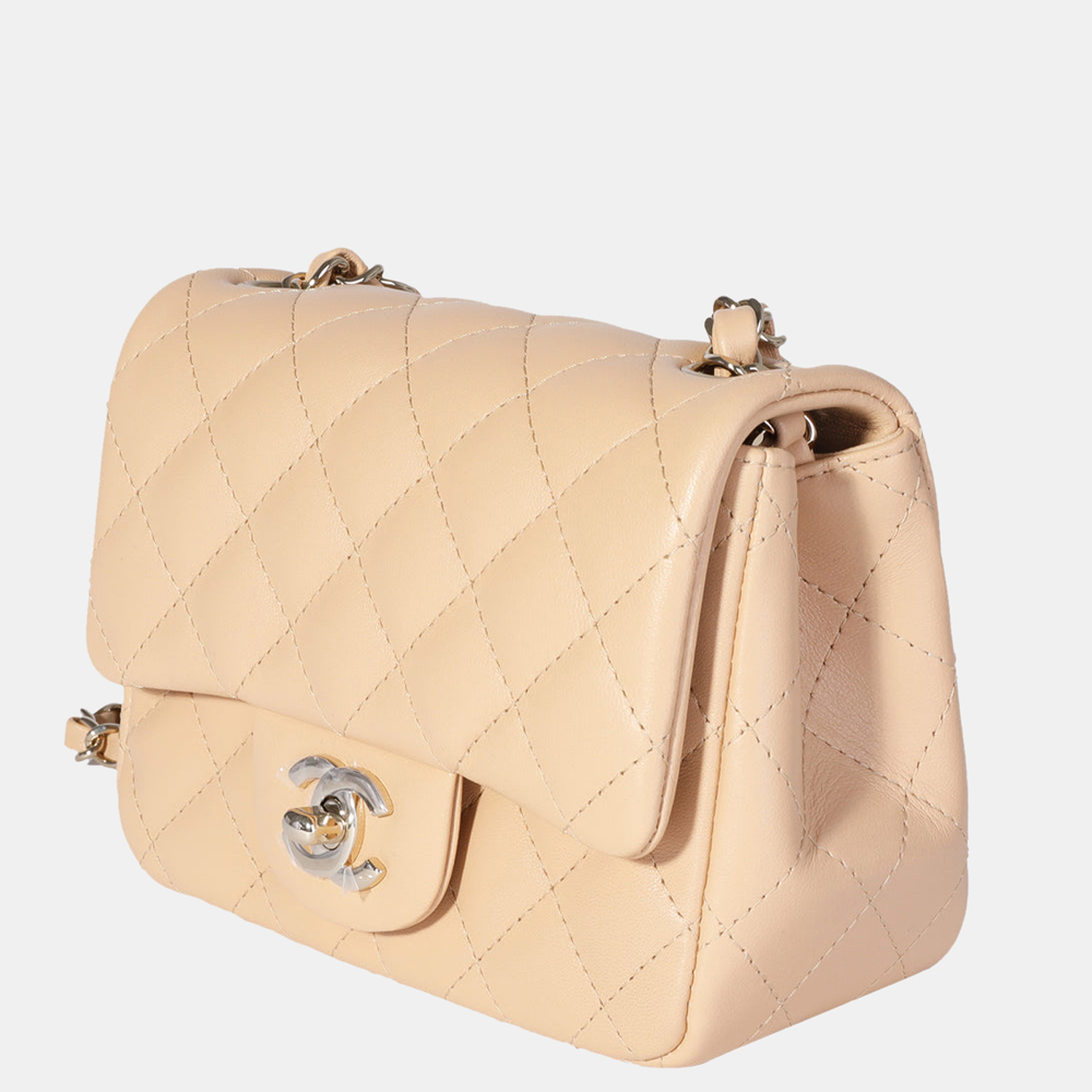 Chanel Beige Lambskin Leather Quilted Mini Square Classic Flap Shoulder Bag
Chanel Beige Lambskin Leather Quilted Mini Square Classic Flap Shoulder Bag
