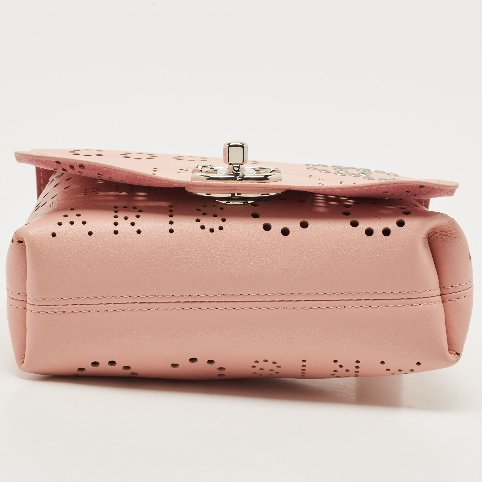 Chanel Pink Leather Eyelet Waist Bag
