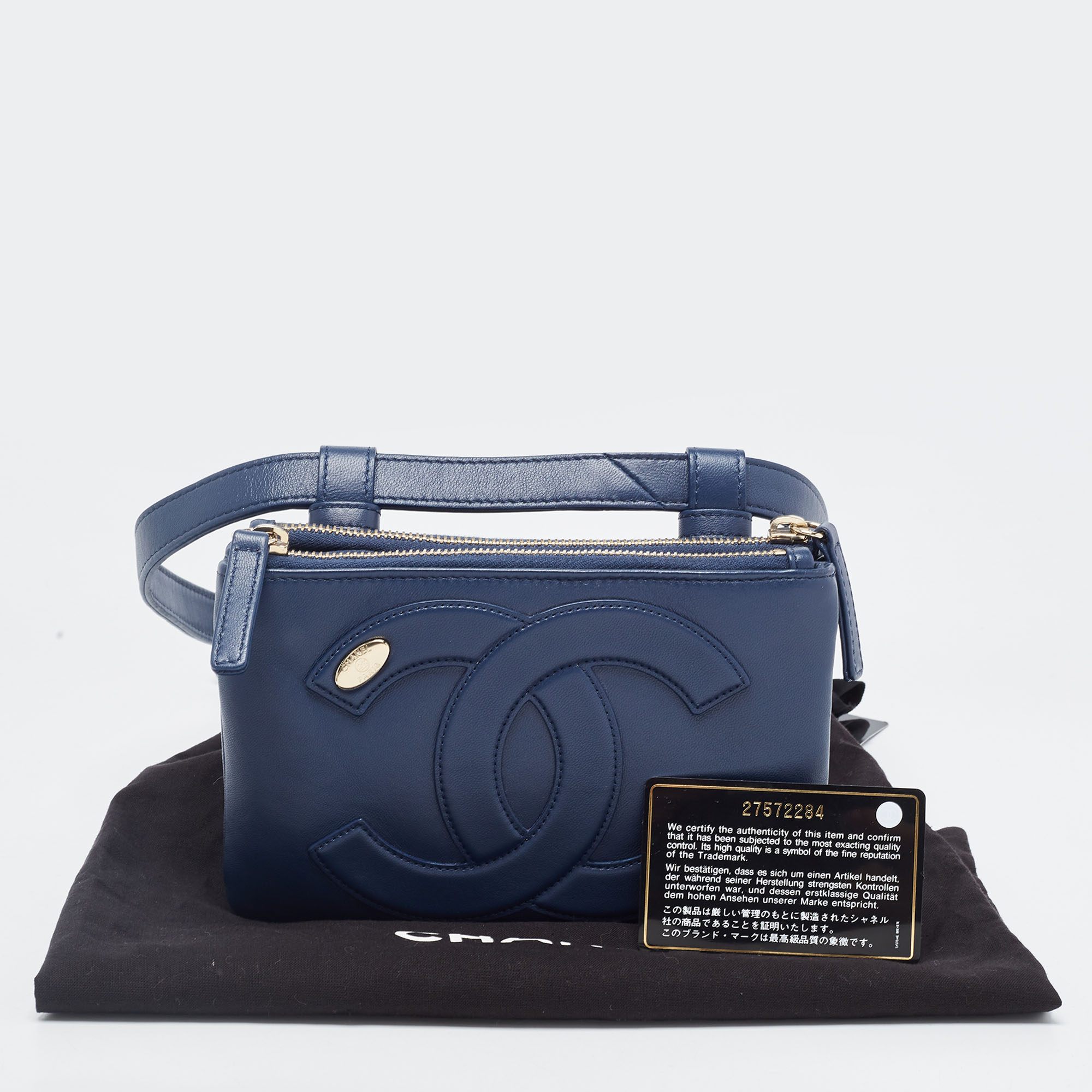 Chanel Blue Leather CC Mania Waist Bag