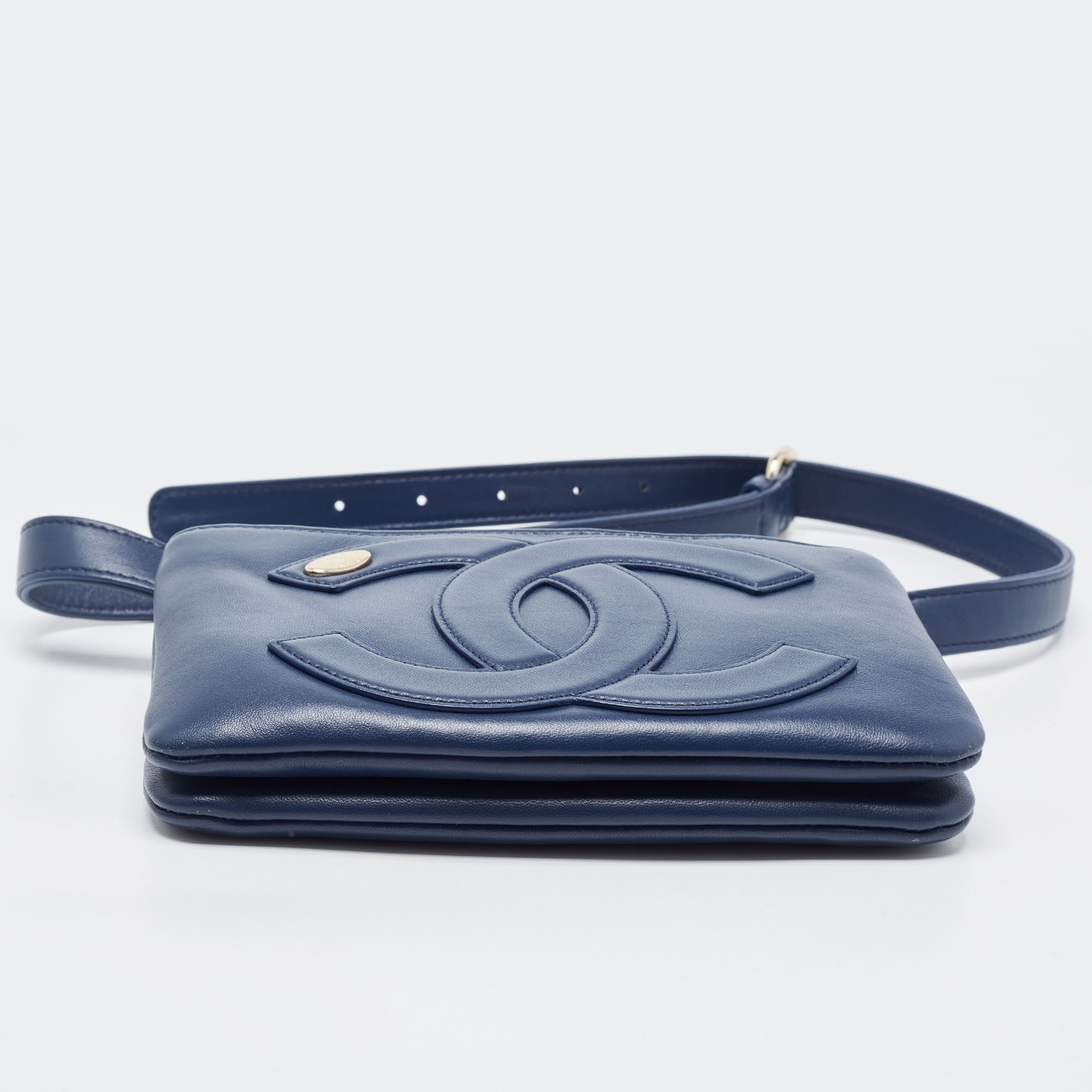 Chanel Blue Leather CC Mania Waist Bag