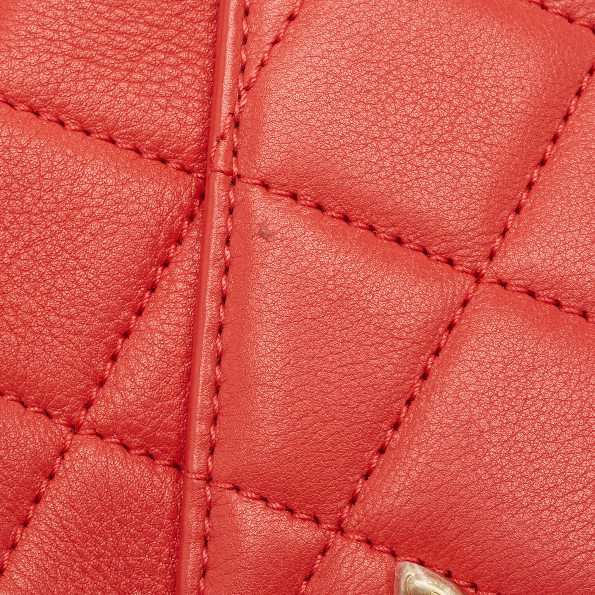 Chanel Red Quilted Leather CC Waist Belt Bag