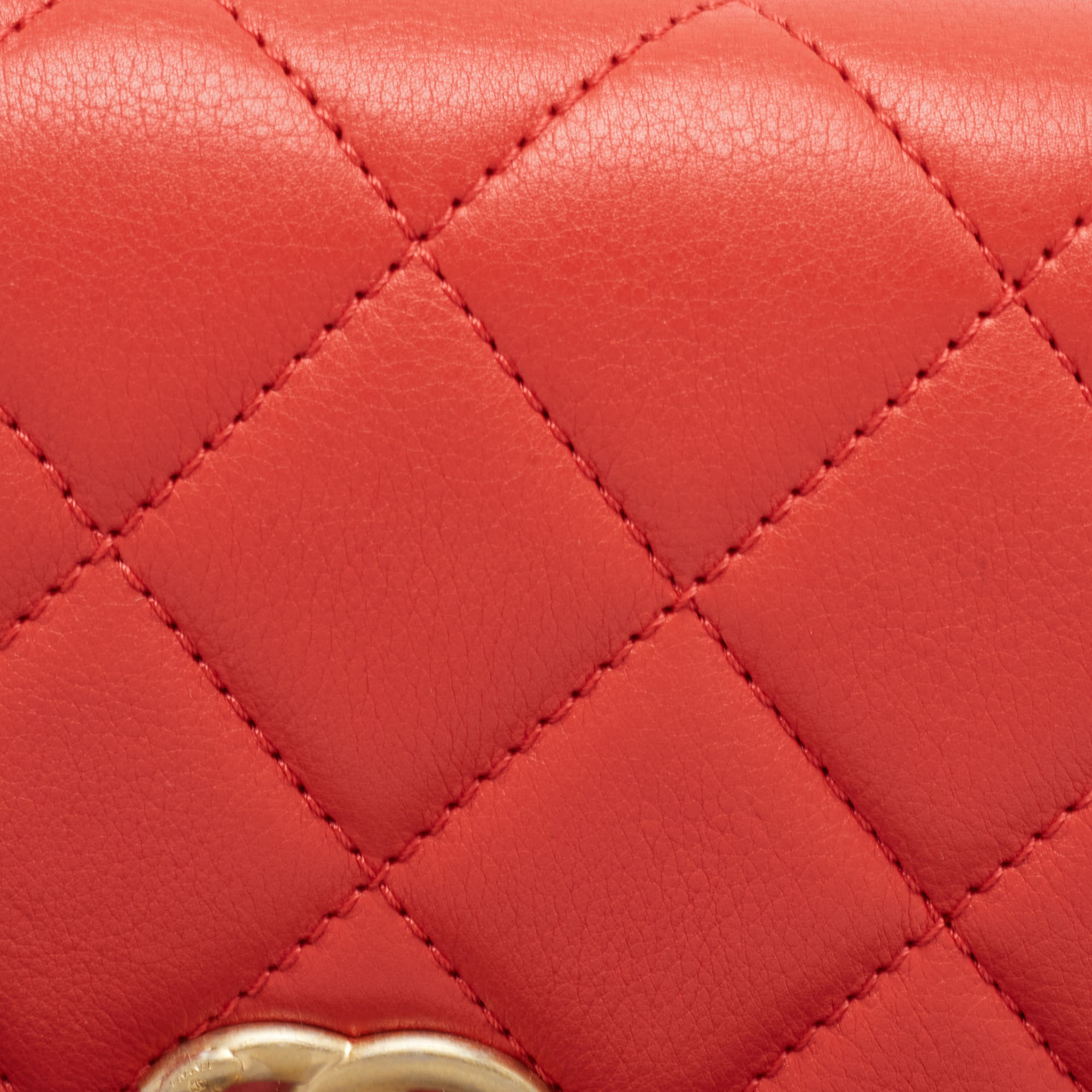 Chanel Red Quilted Leather CC Waist Belt Bag