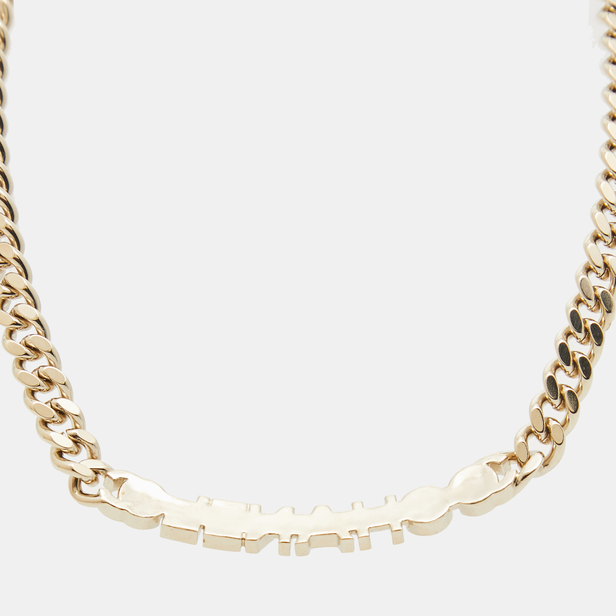 Chanel CC Logo Enamel Gold Tone Necklace