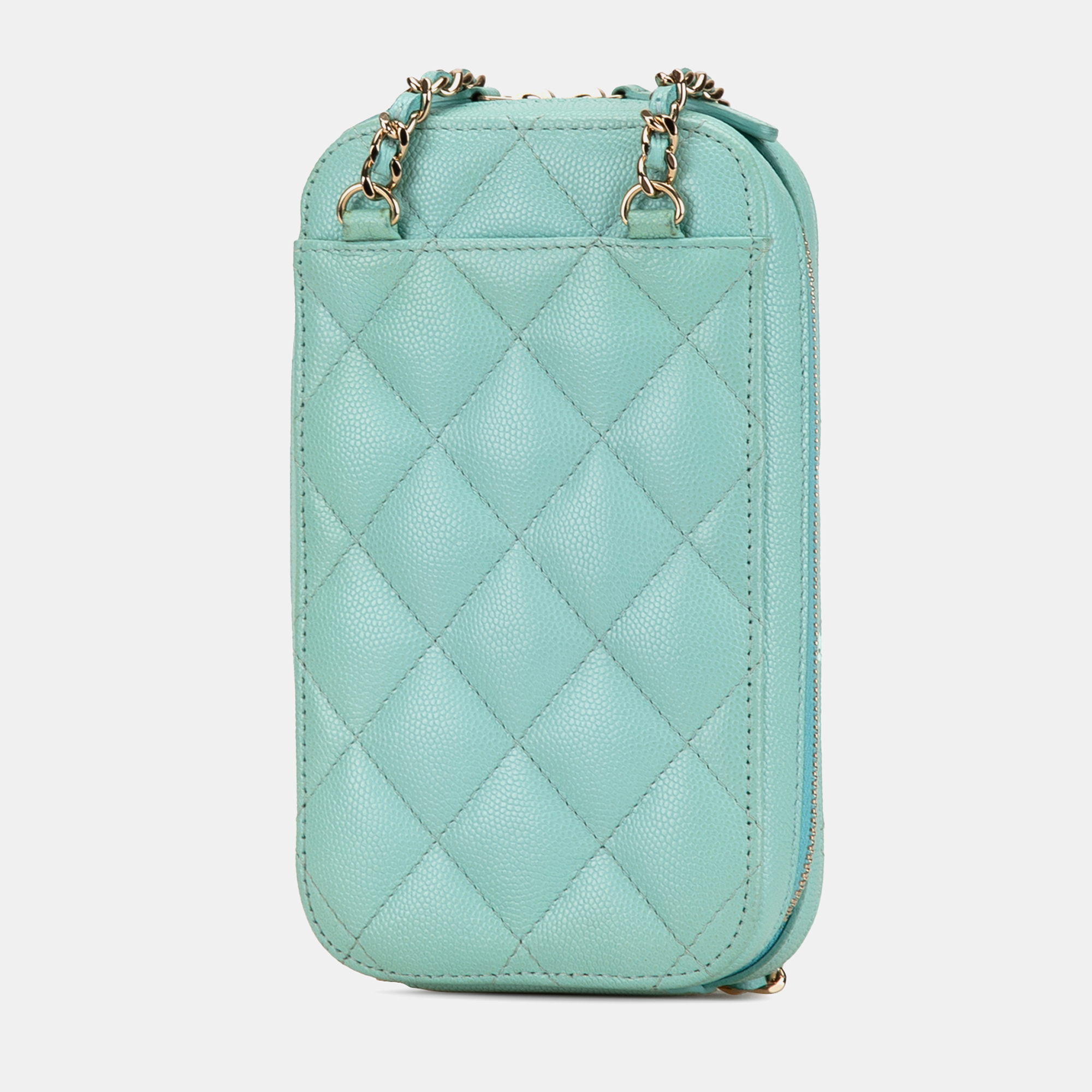 Chanel CC Quilted Caviar Zip Phone Case Bag