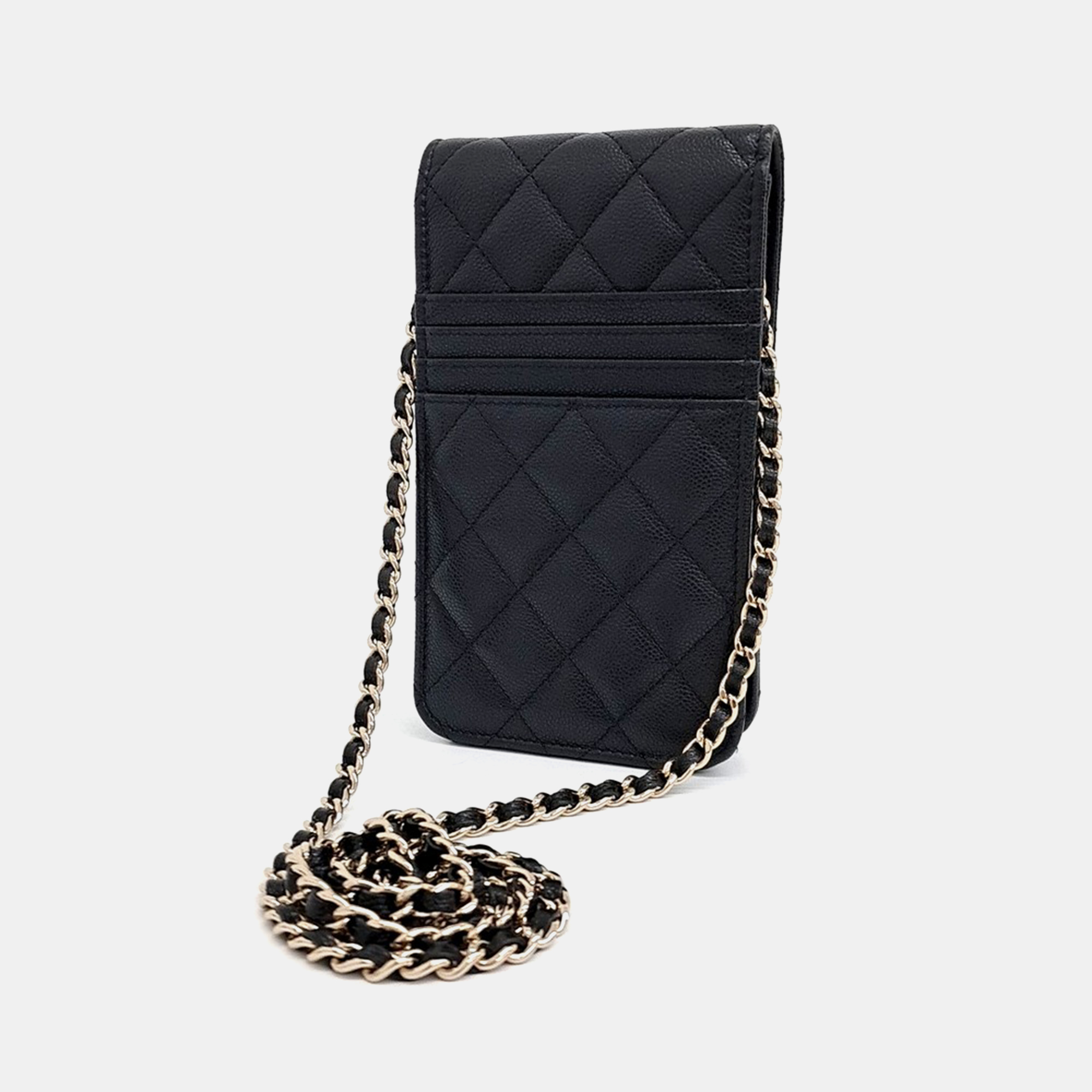 Chanel Caviar Phone Holder Crossbody Bag