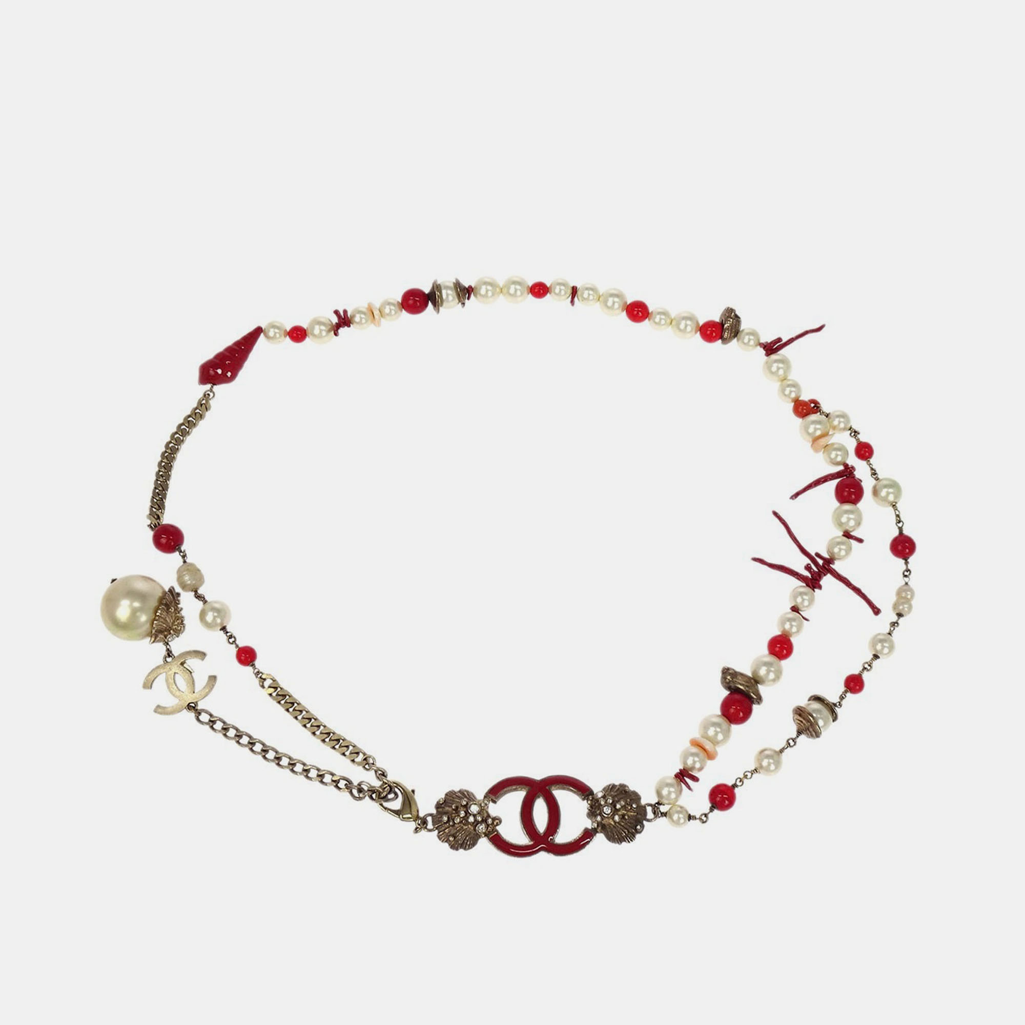 Chanel Silver Chain Belt Artificial Pearl Rhinestone Small Good
Chanel Silver Chain Belt Artificial Pearl Rhinestone Small Good