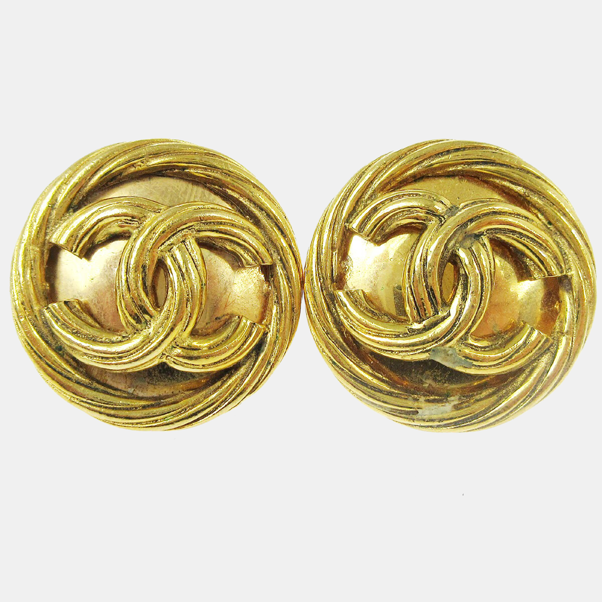 Chanel Button Earrings Clip-On Gold 93P
Chanel Button Earrings Clip-On Gold 93P