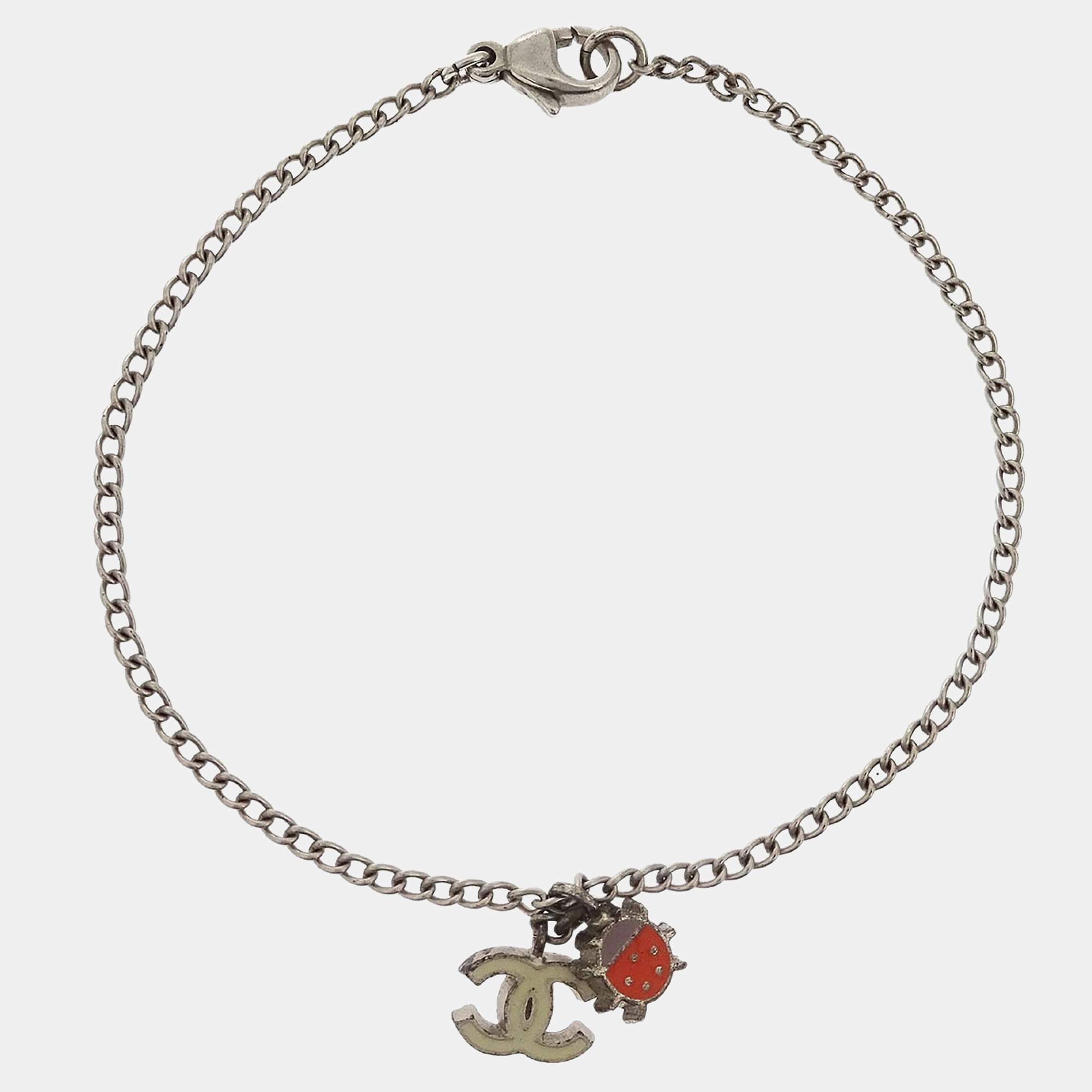 Chanel CC Ladybug Silver Plated Chain Bracelet
Chanel CC Ladybug Silver Plated Chain Bracelet