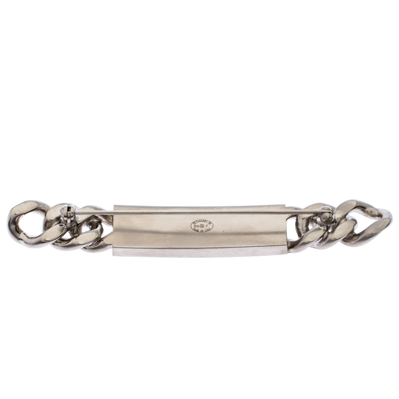 

Chanel Chain Link Motif Silver Tone Bar Pin Brooch
