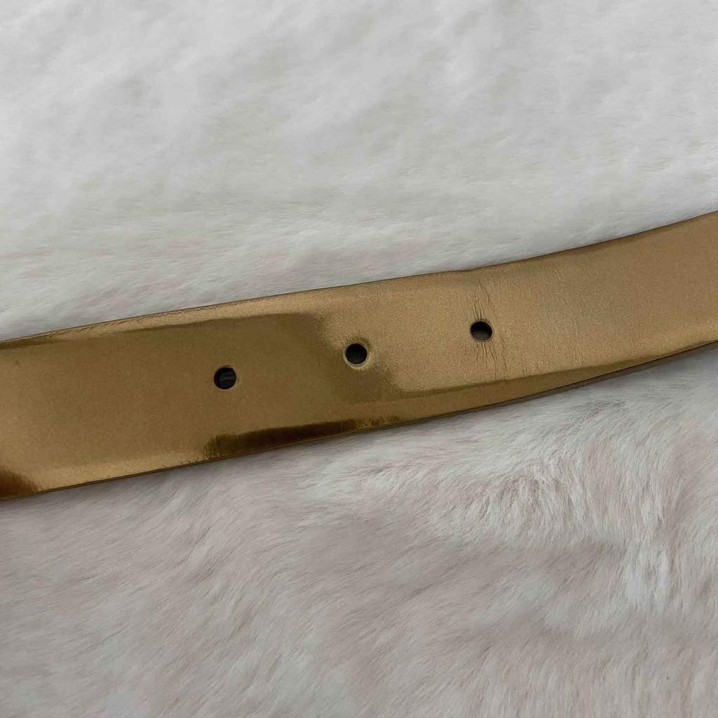 Chanel Metallic Gold Leather Belt 85