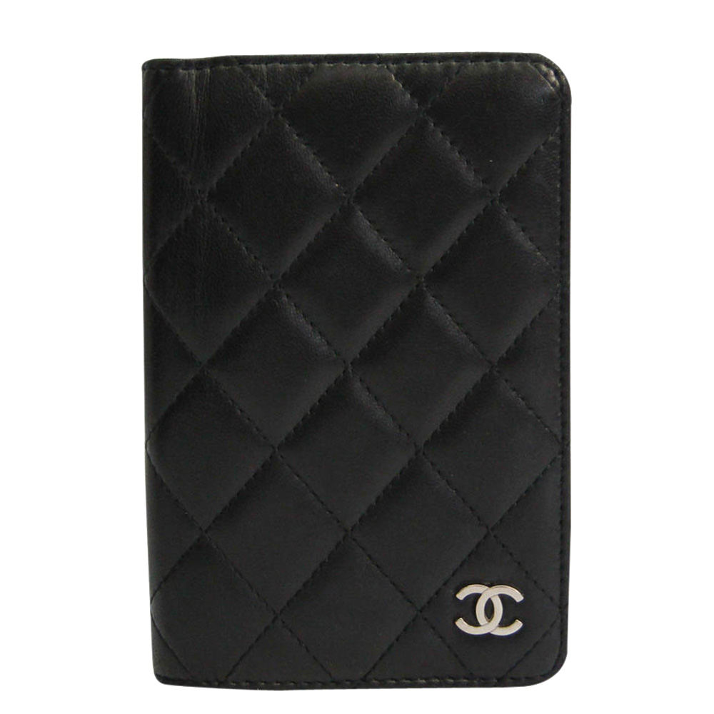 Chanel Black Quilted Leather Passport Holder