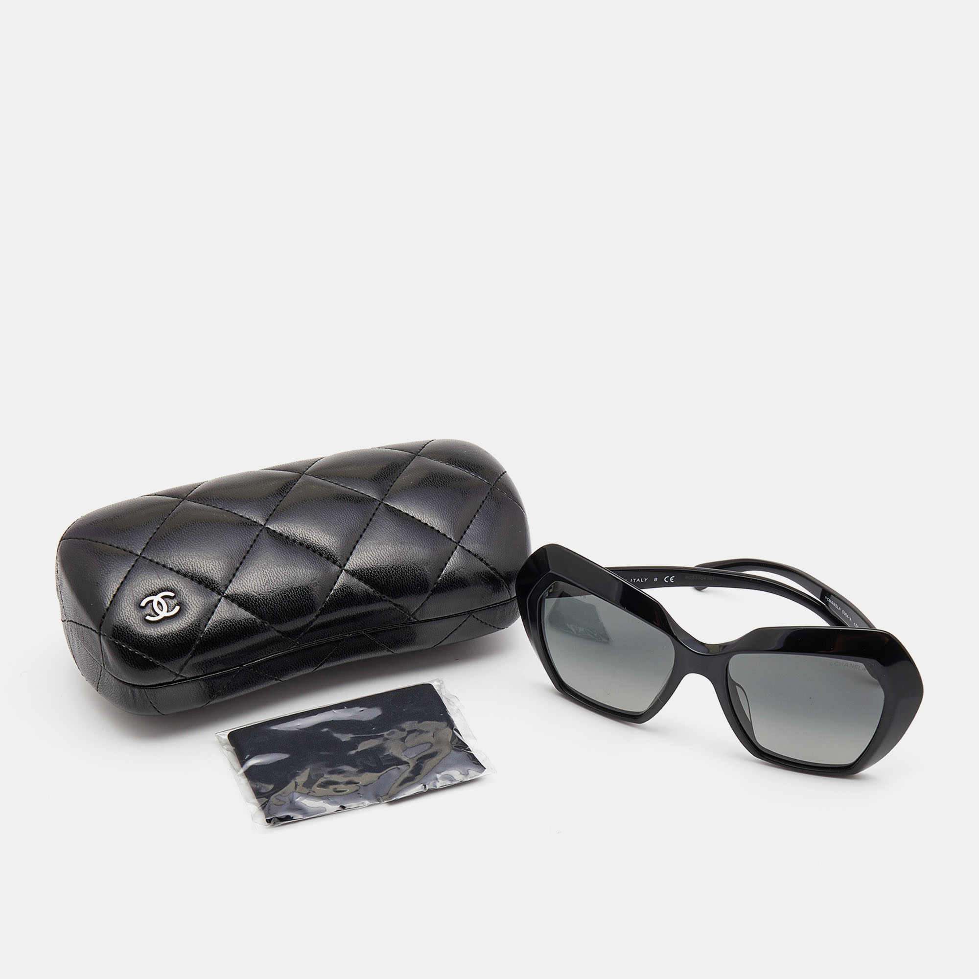 Chanel Black Spring Gradient Oversized Sunglasses
