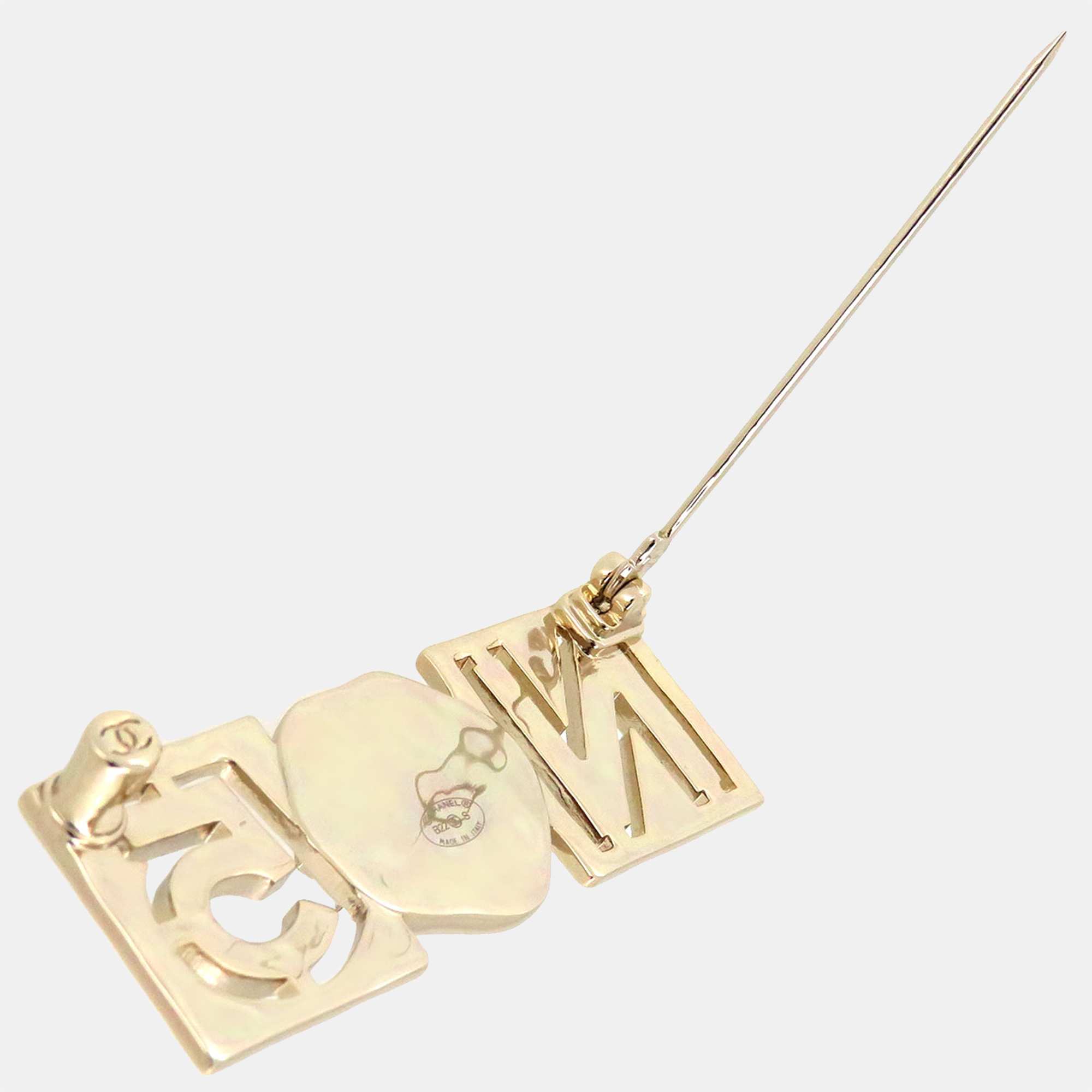 Chanel Gold Metal CC No. 5 Brooch