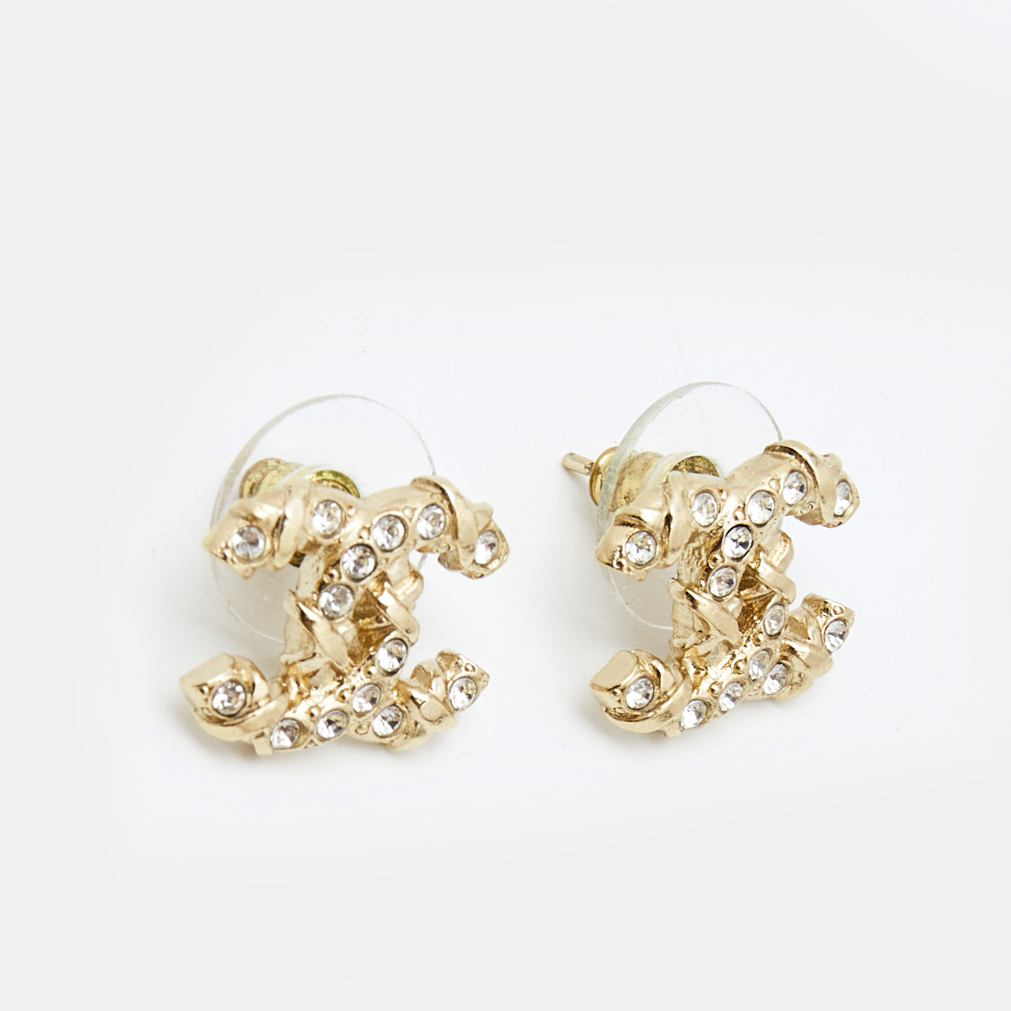 

Chanel CC Crystals Gold Tone Earrings